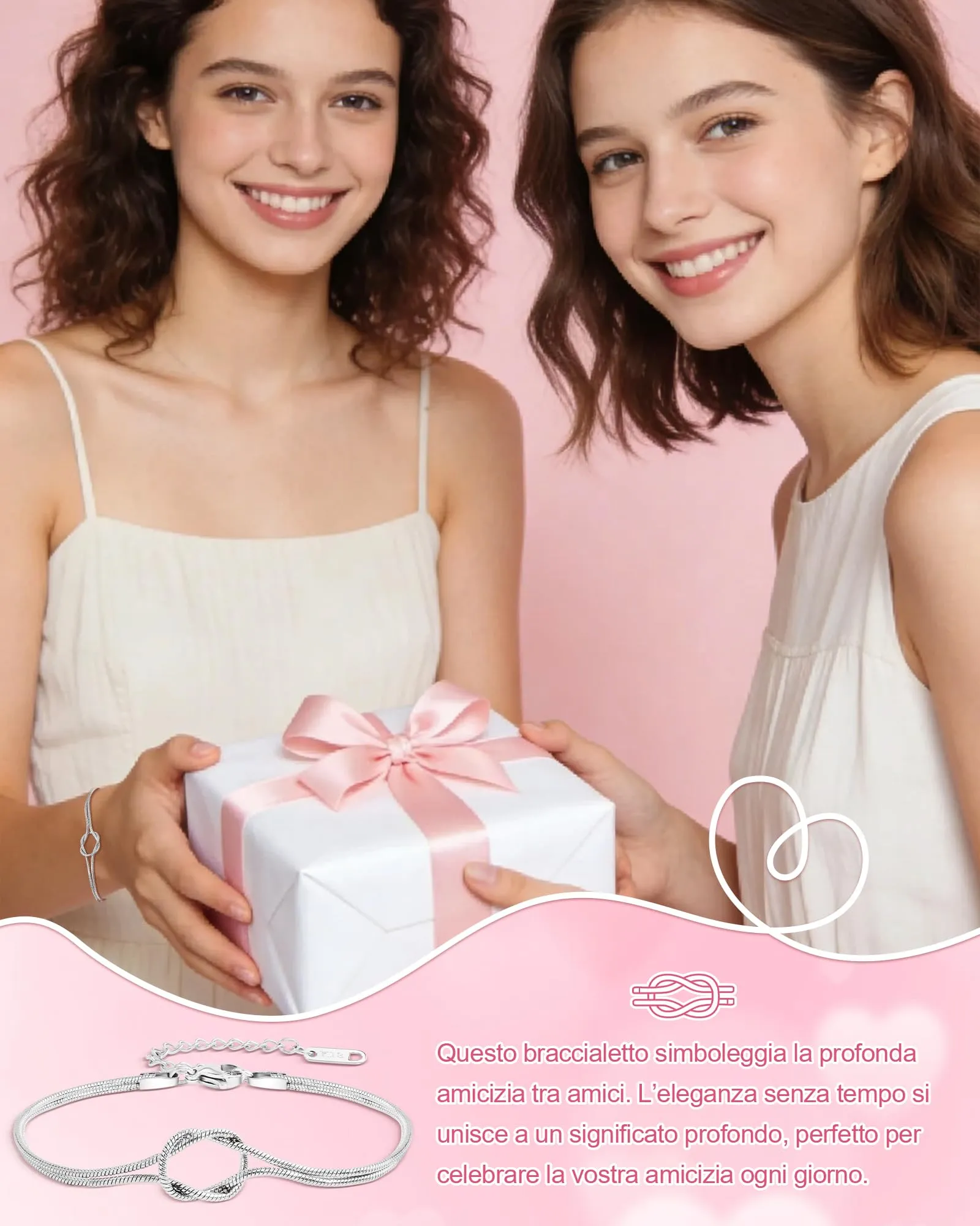 Cheerslife Braccialetti Amicizia con Nodo d'Amore Infinito e Confezione Regalo - immagine 2