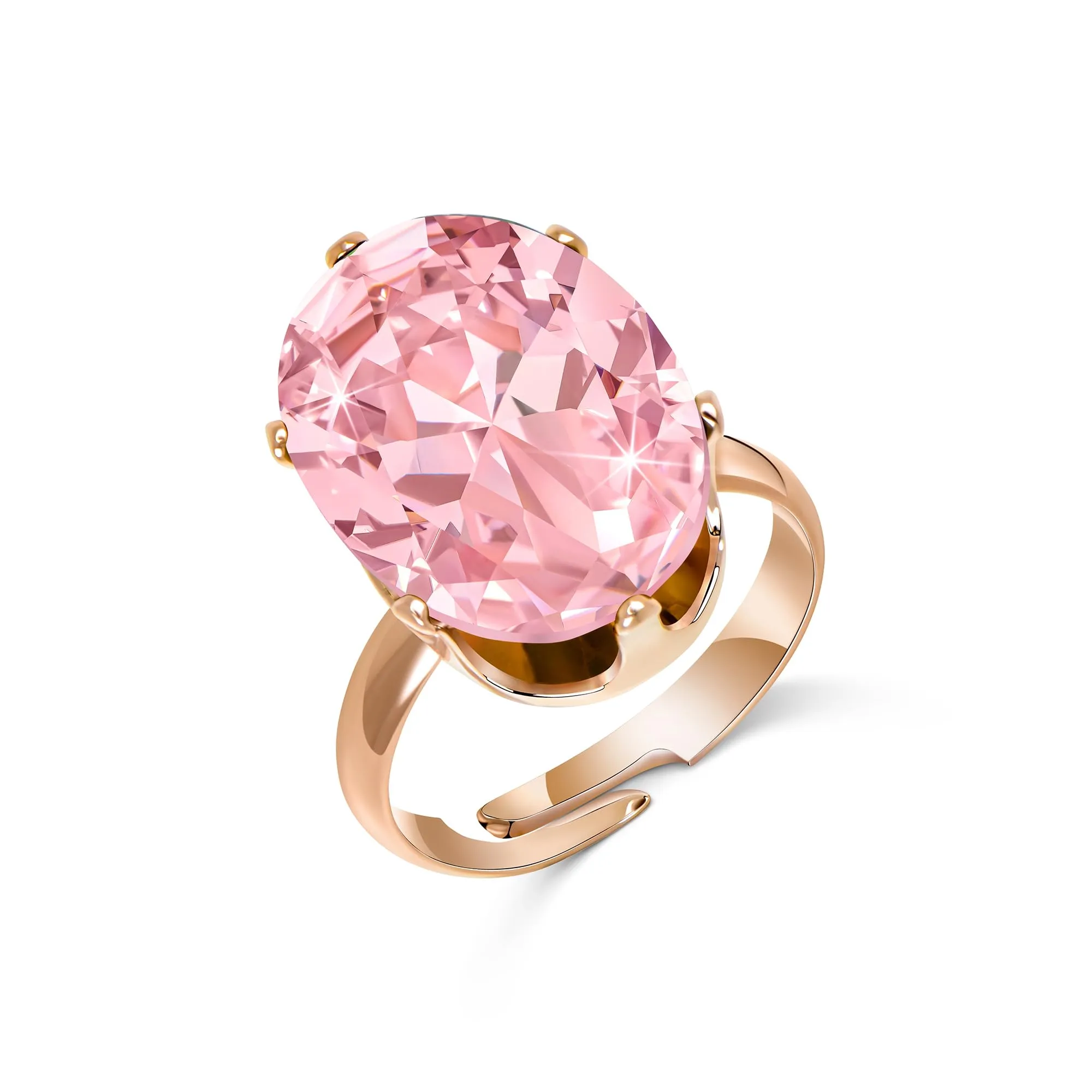 Linawe Anello Regolabile in Oro Rosa con Diamante Moissanite per Donna - immagine 5