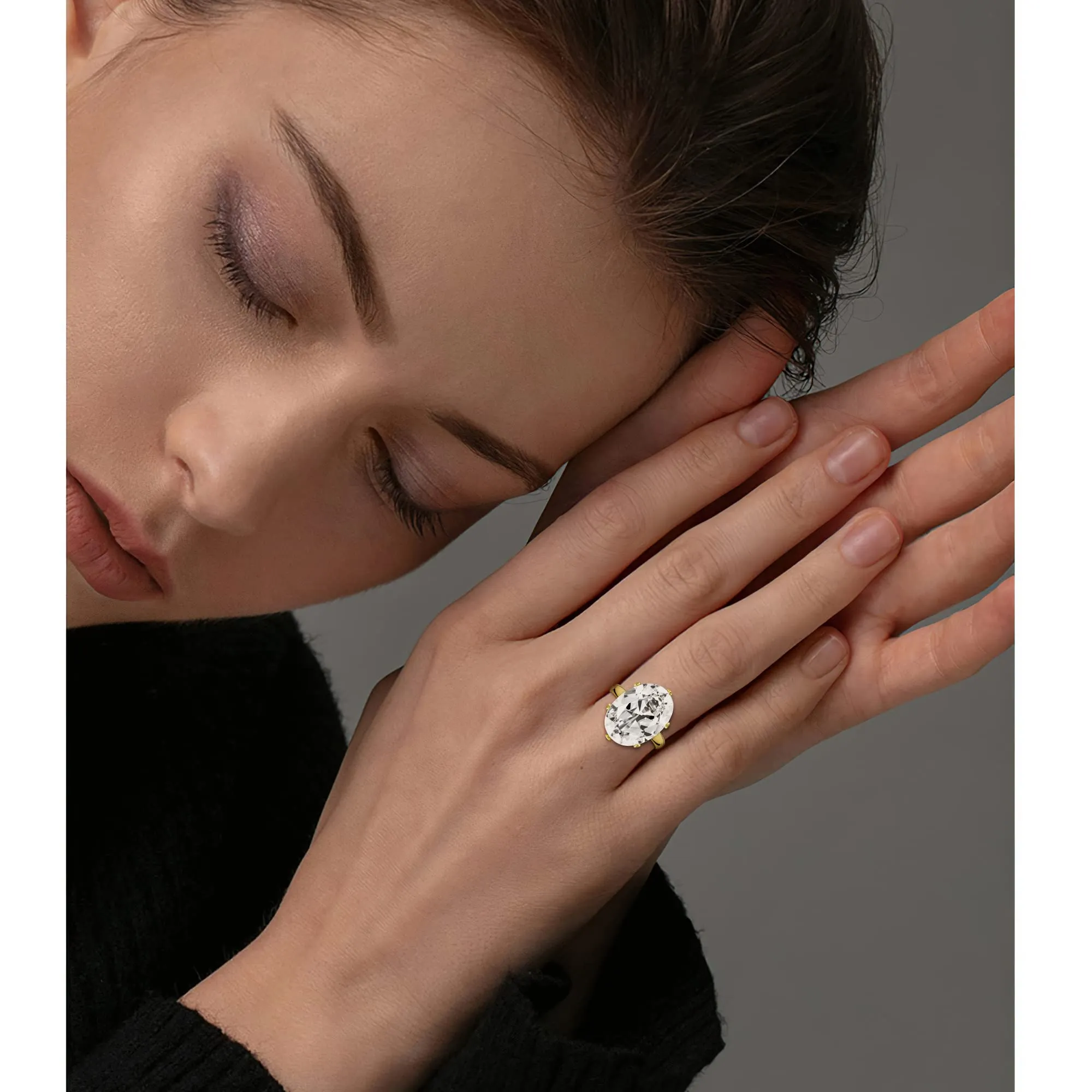 Linawe Anello Regolabile in Oro con Diamante Moissanite - immagine 3