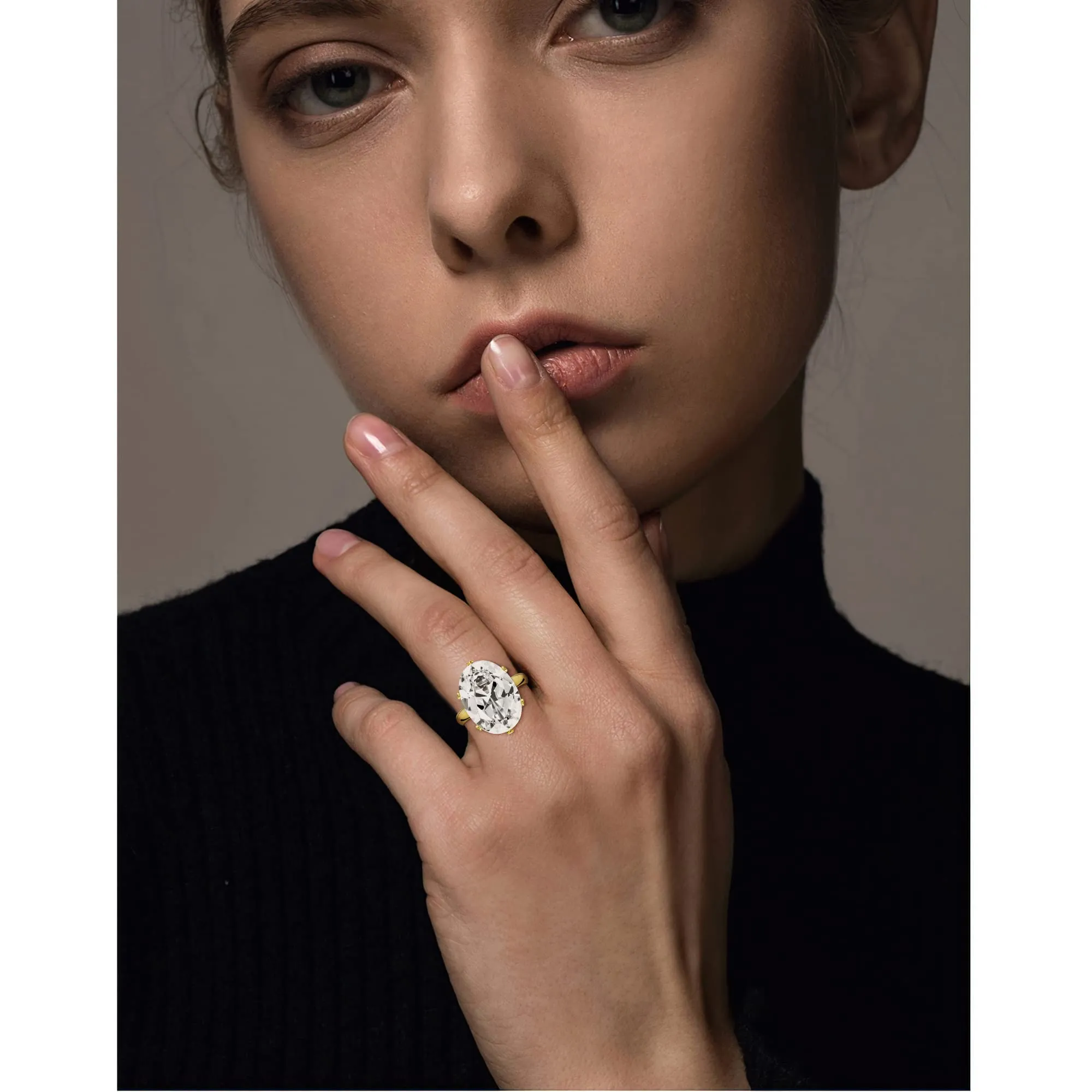 Linawe Anello Regolabile in Oro con Diamante Moissanite - immagine 4