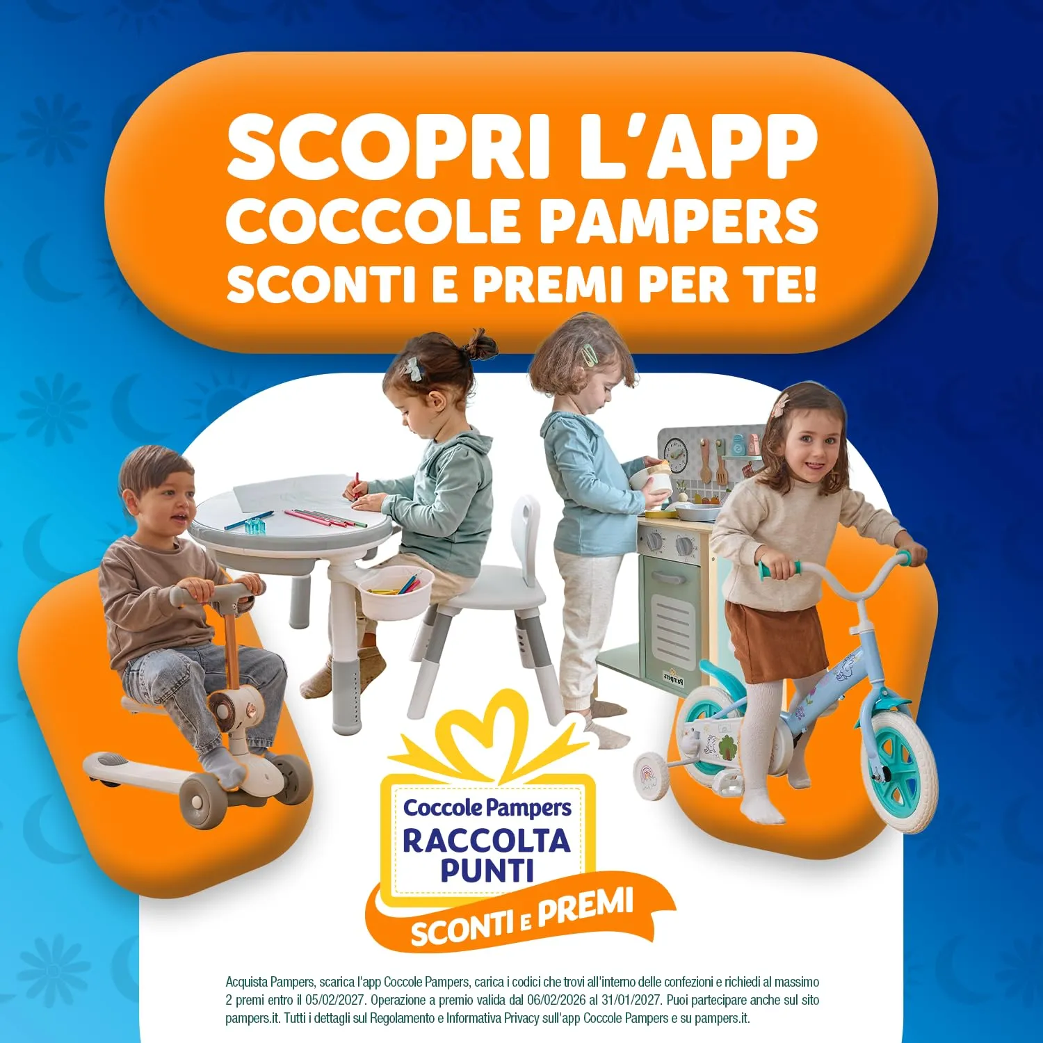 Pampers Sole e Luna Pannolini Maxi, Taglia 4 (7-18 kg), 136 Pannolini - immagine 5