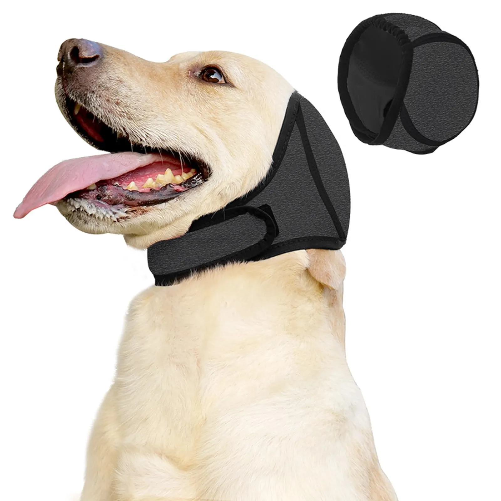 Naapesi Paraorecchie Antirumore per Cani, Fascia Elastica Calmante per Ansia, Bagno e Toelettatura, Grigio, S - immagine 1
