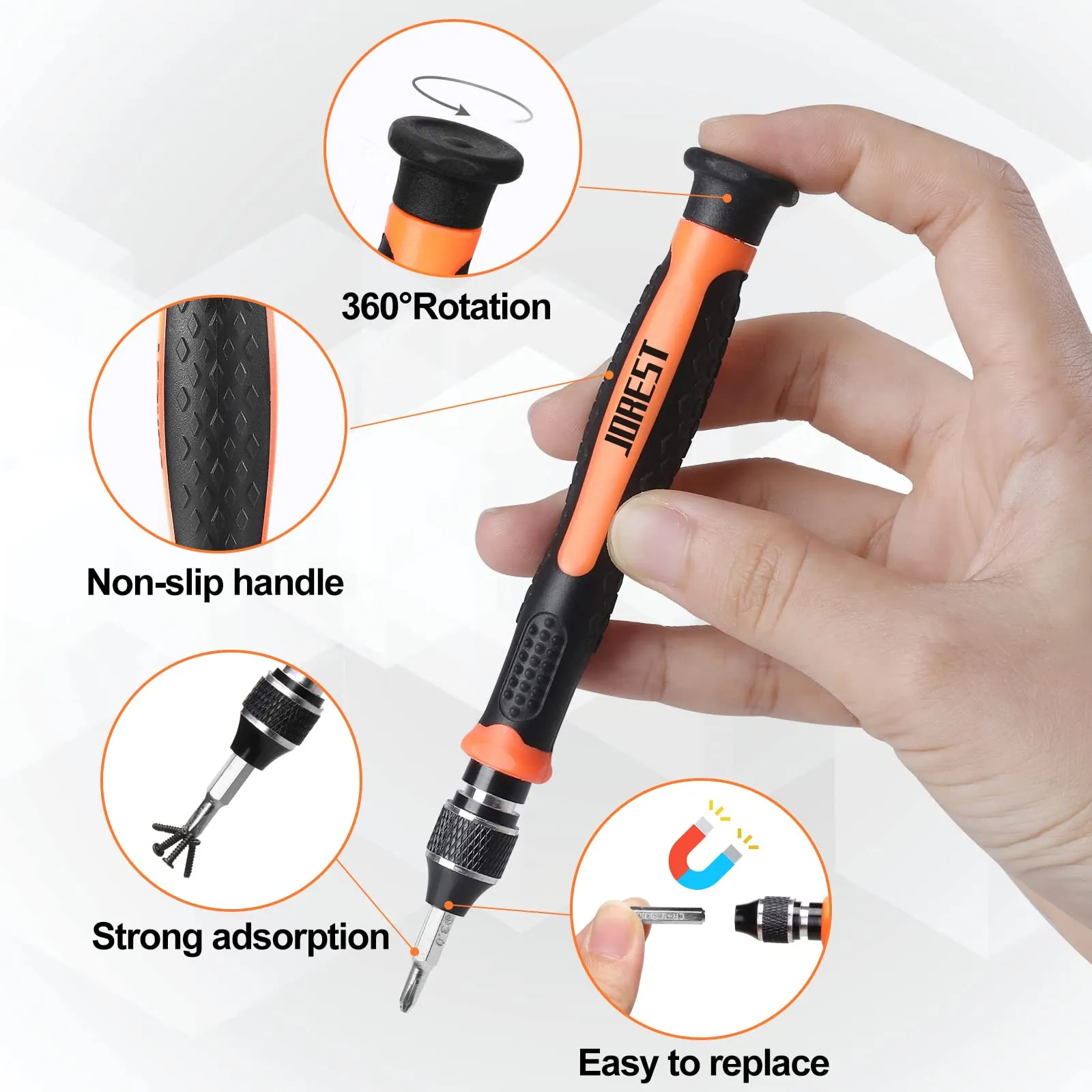 Jorest 24Pcs Precision Screwdriver Set, Torx T1 T2 T3 T5 T6 T8 T9 T15, Triwing Y00, Phillips PH00, Pentalobe P2 P5, for Switch, PS4, Xbox, PC, Laptop, Glasses, Watches - immagine 2
