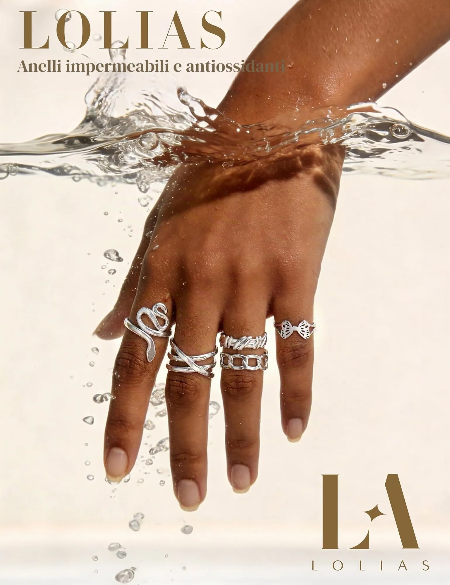 LOLIAS Set 14 Anelli Donna in Acciaio Inossidabile Regolabili - immagine 3