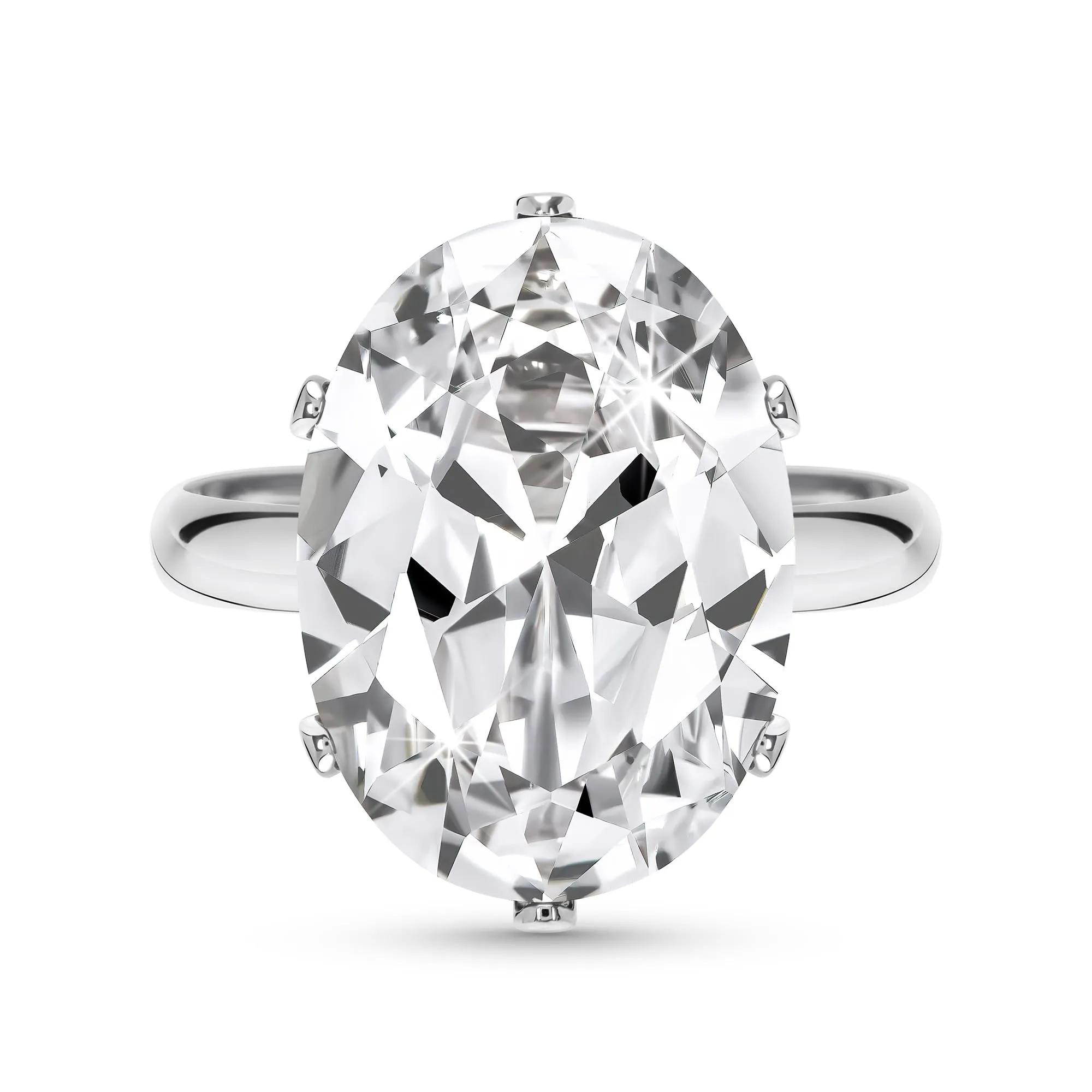 Linawe Anello da donna in argento con diamante moissanite regolabile - immagine 1