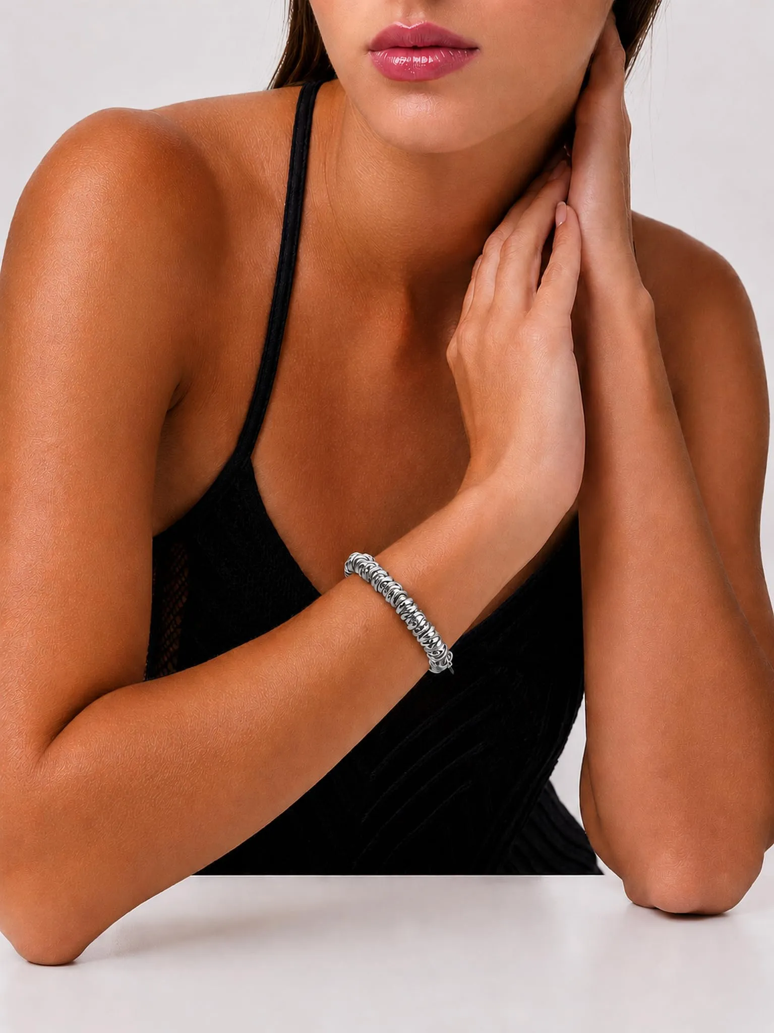 Dada Gioielli Bracciale Donna Nodini Intrecciati Acciaio Argento - immagine 2