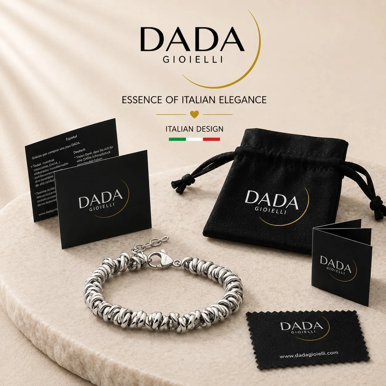 Dada Gioielli Bracciale Donna Nodini Intrecciati Acciaio Argento - immagine 5
