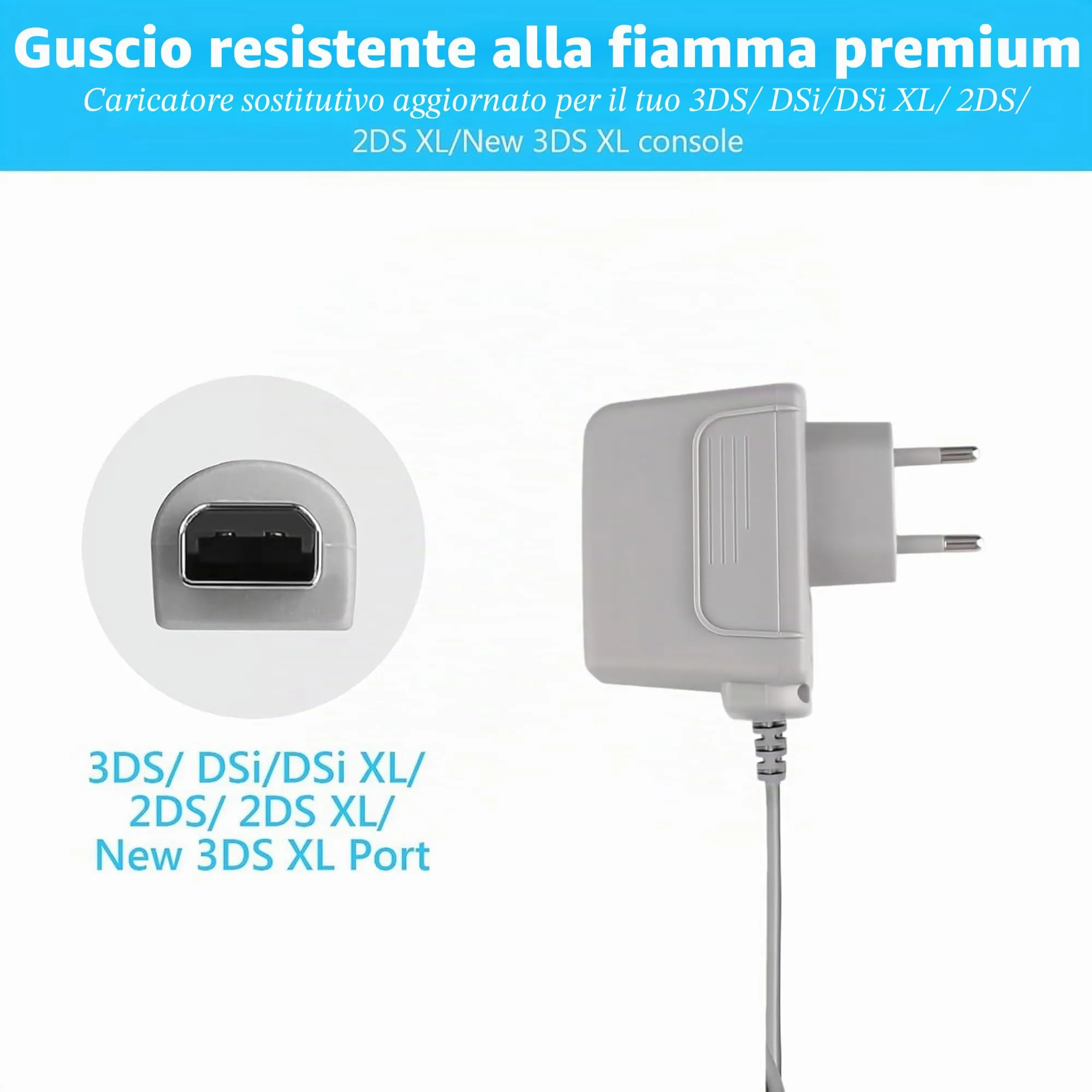 FLLAGG20 Caricatore per Nintendo 3DS, 2DS, DSi, 3DS XL (2 Pezzi) - immagine 4