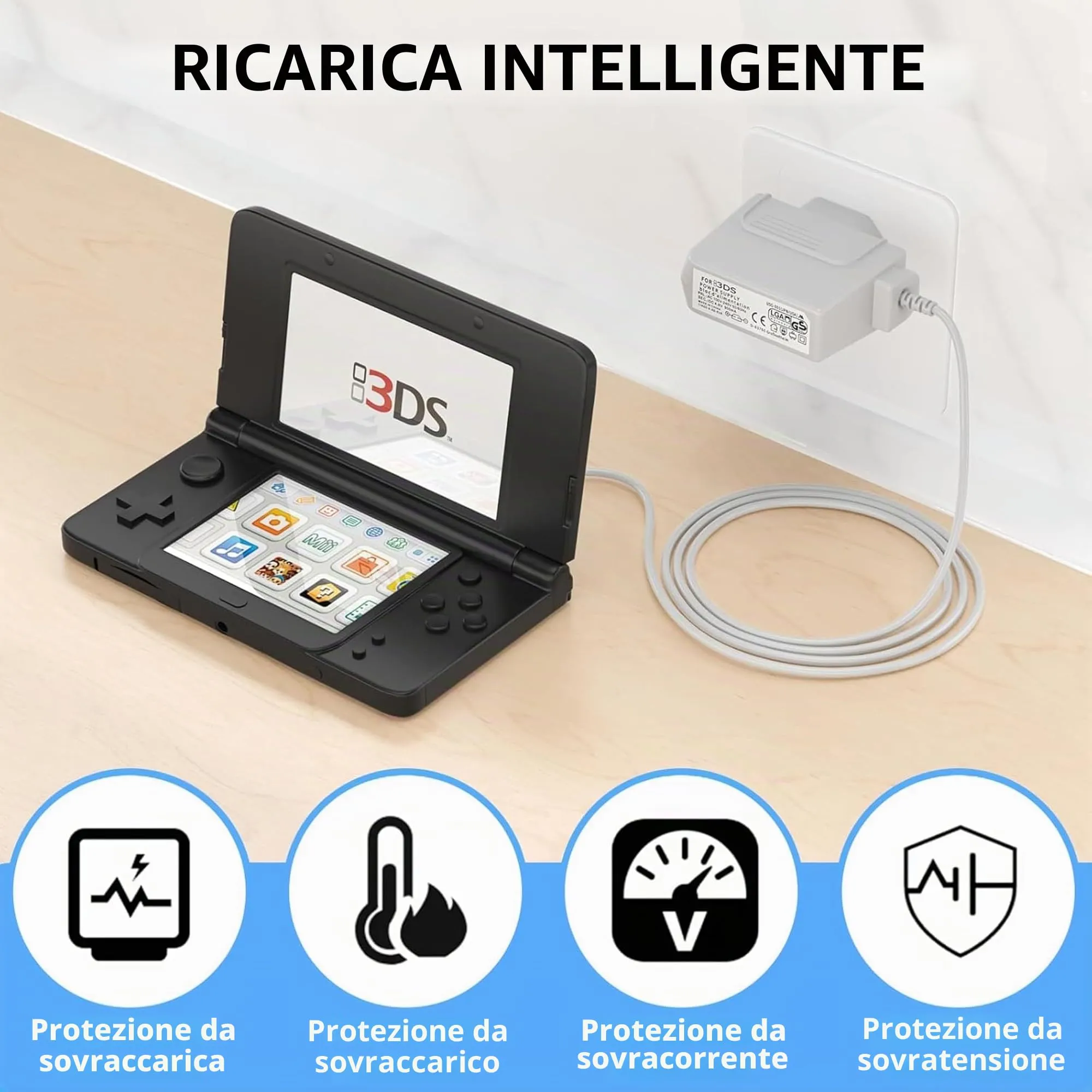 FLLAGG20 Caricatore per Nintendo 3DS, 2DS, DSi, 3DS XL (2 Pezzi) - immagine 8