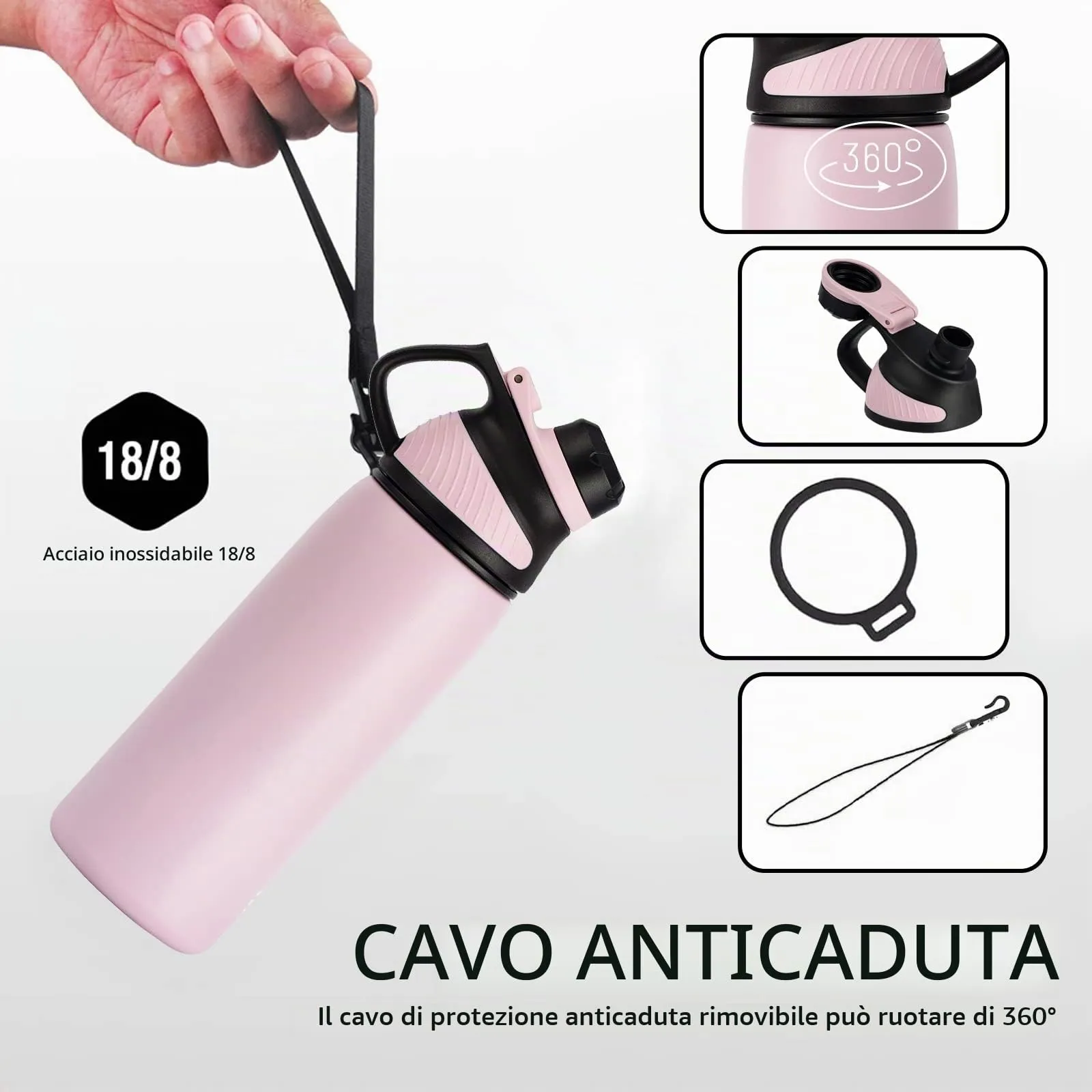 Fjbottle Borraccia Termica in Acciaio Inox con Tappo Magnetico, 400ml - immagine 3