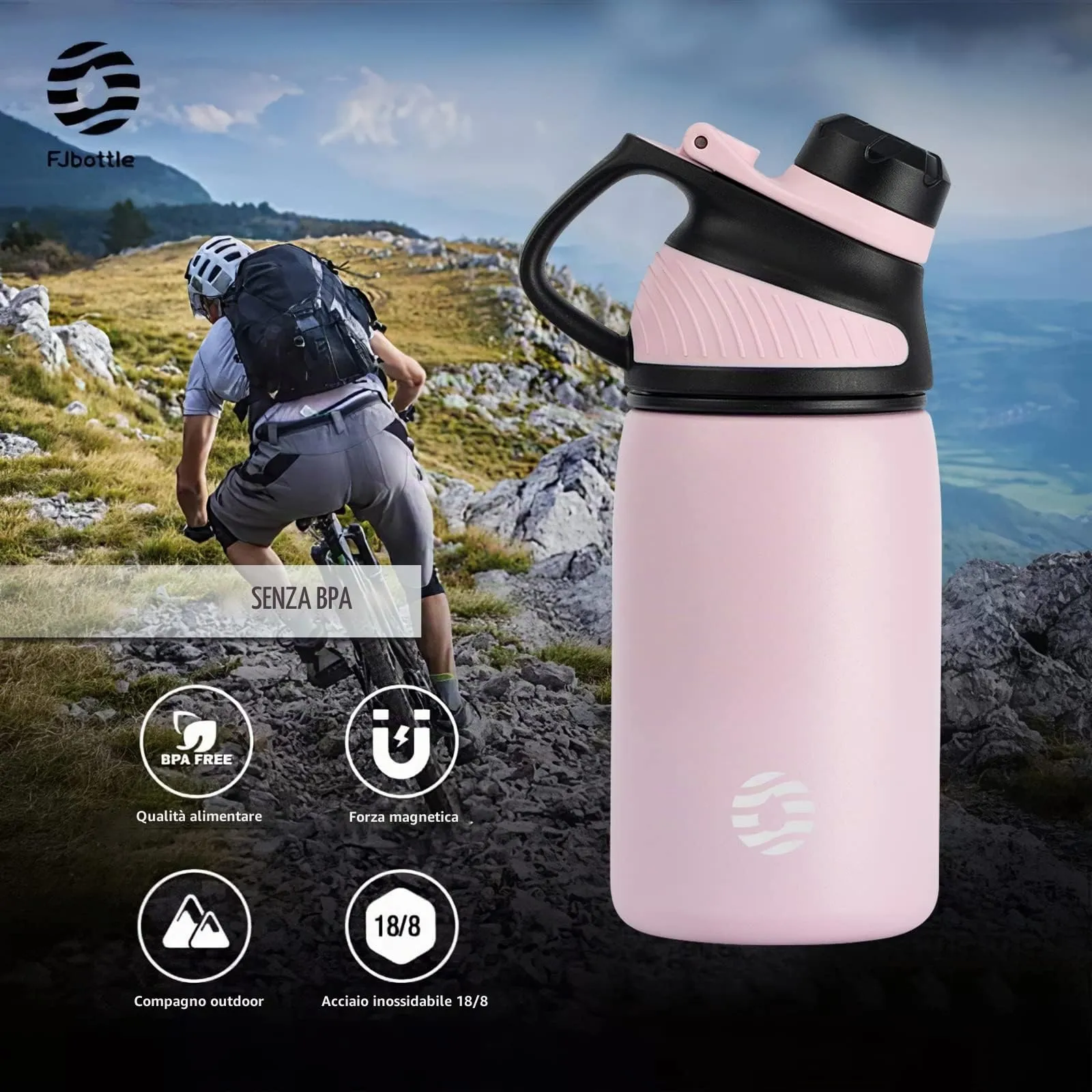 Fjbottle Borraccia Termica in Acciaio Inox con Tappo Magnetico, 400ml - immagine 5