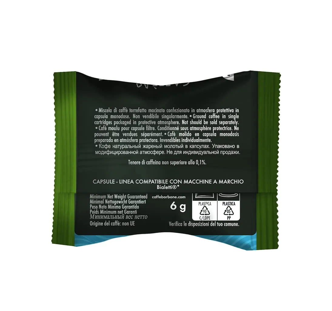 Caffè Borbone Miscela Decaffeinata, 100 Capsule Compatibili Bialetti - immagine 3