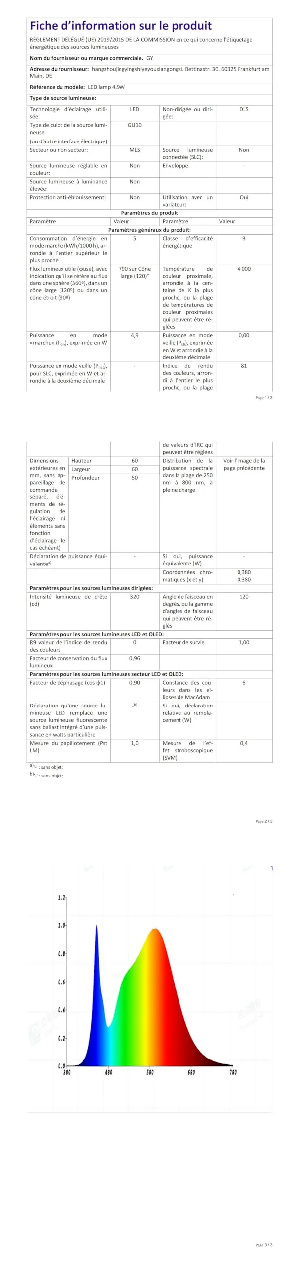 GY Lampadine LED GU10, 4.9W, 790 Lumen, 4000K Bianco Neutro, Non Dimmerabile, 10 pezzi - immagine 12