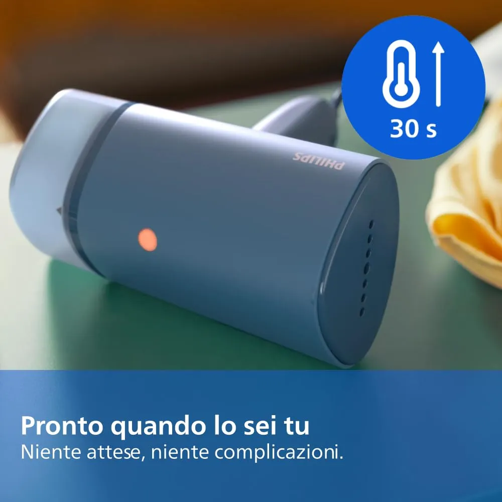 Philips 3000 Ferro da Stiro Verticale a Vapore Pieghevole, 20 g/min, 1000W, Blu - immagine 7