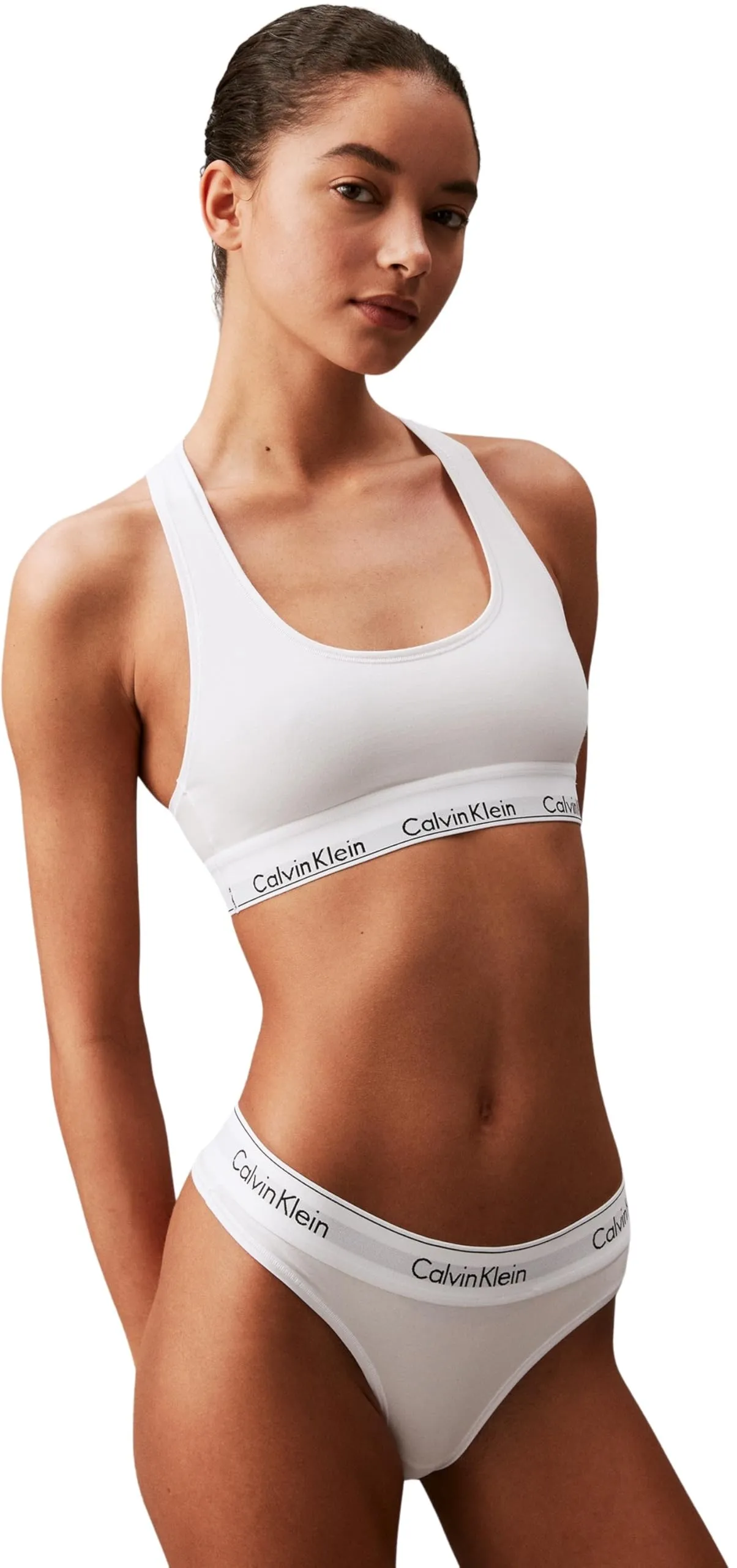 Calvin Klein Donna Reggiseno Bralette Unlined Sportivo, Bianco, XL - immagine 3