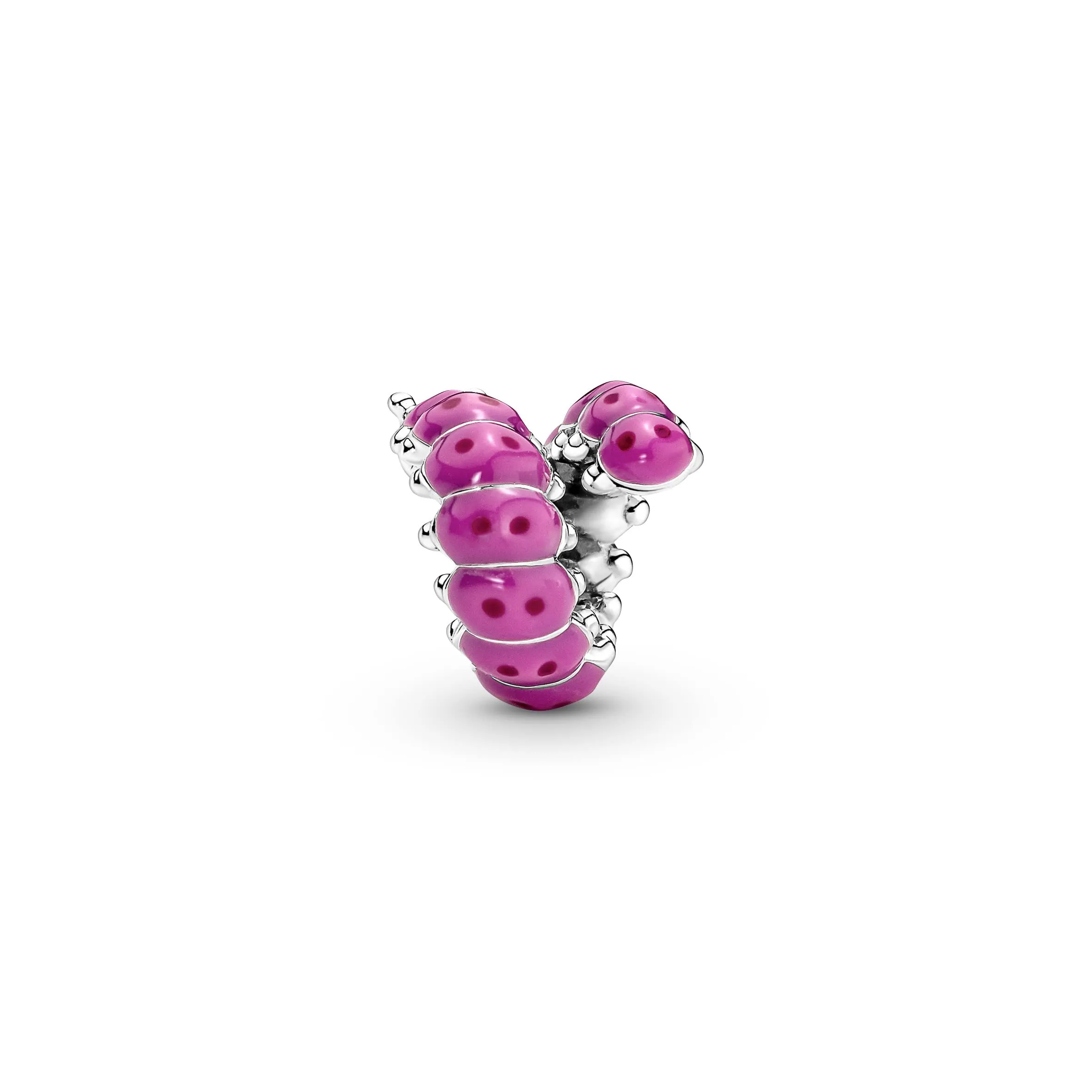 Pandora Moments Ciondolo a forma di millepiedi in argento sterling con cristallo nero e smalto rosa e rosa scuro - immagine 3