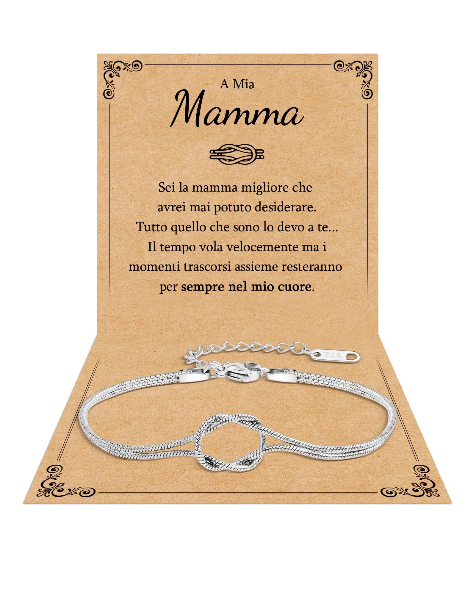 Cheerslife Bracciale Donna con Nodo d'Amore Infinito, Regolabile 16+5 cm - immagine 1