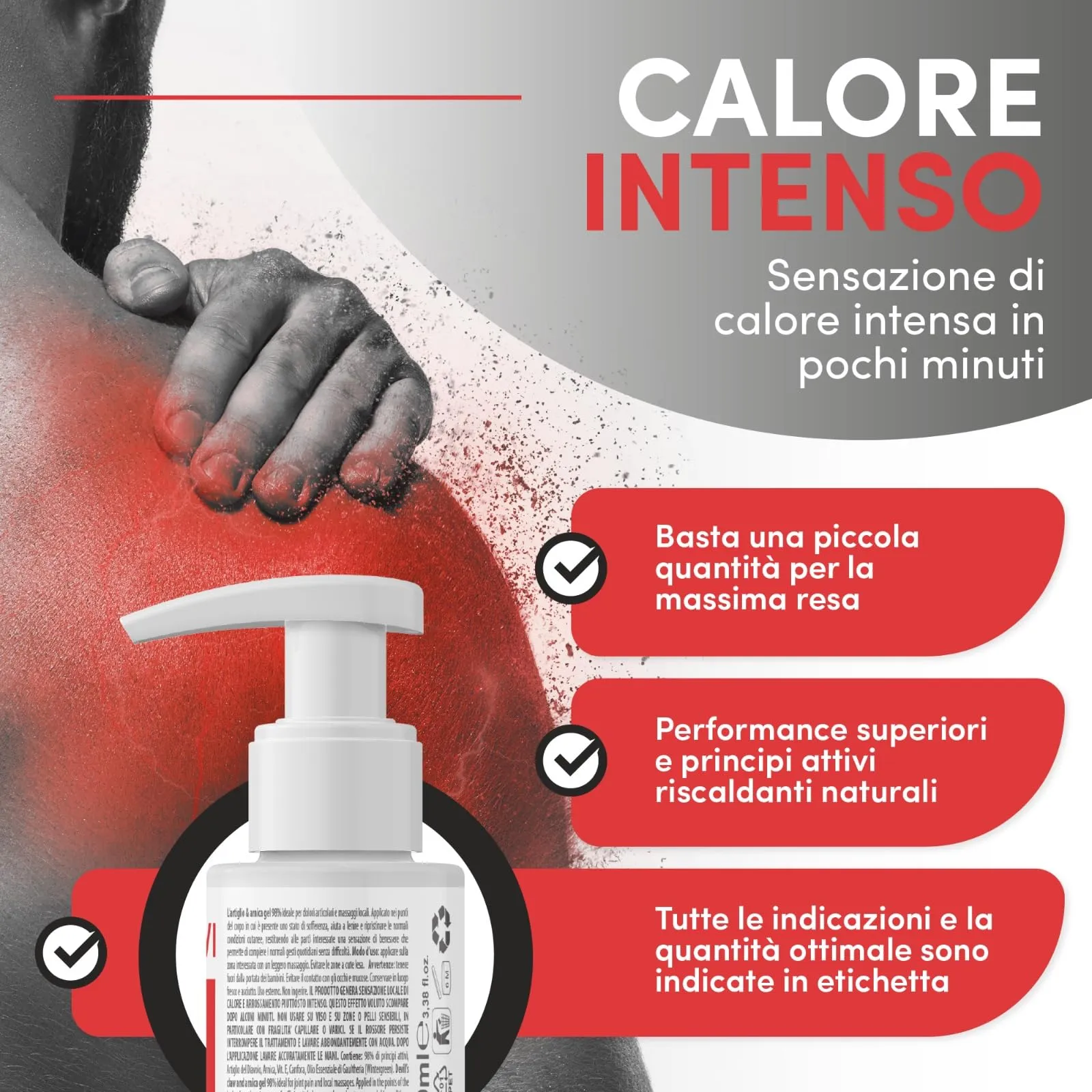 Fitoattivi Natura e Benessere Artiglio del Diavolo e Arnica Gel Effetto Caldo, 100 ml - immagine 3