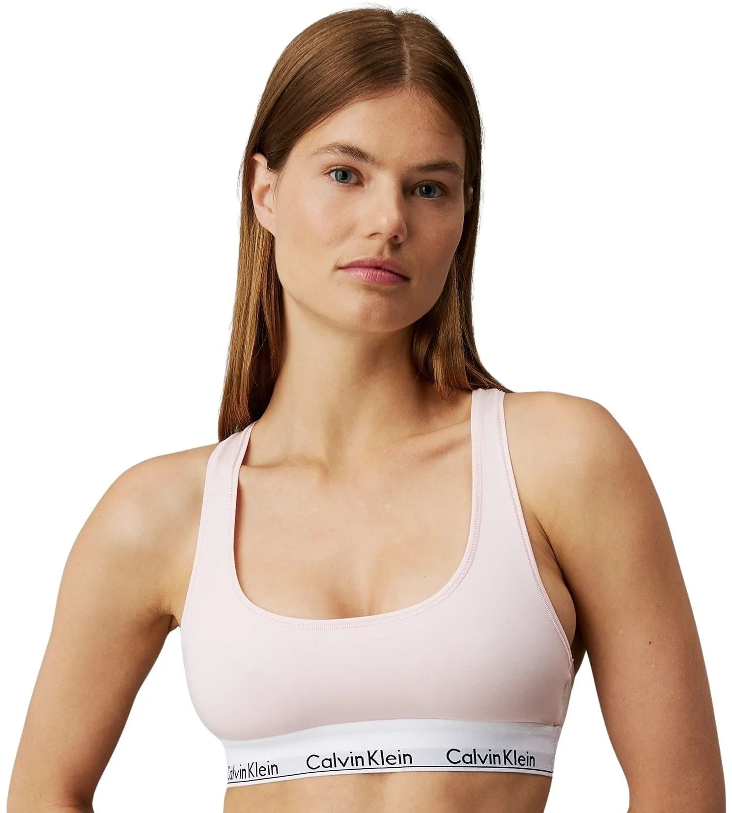 Calvin Klein Donna Reggiseno a Bralette Unlined Sportivo, Rosa (Nymphs Thigh), M - immagine 1