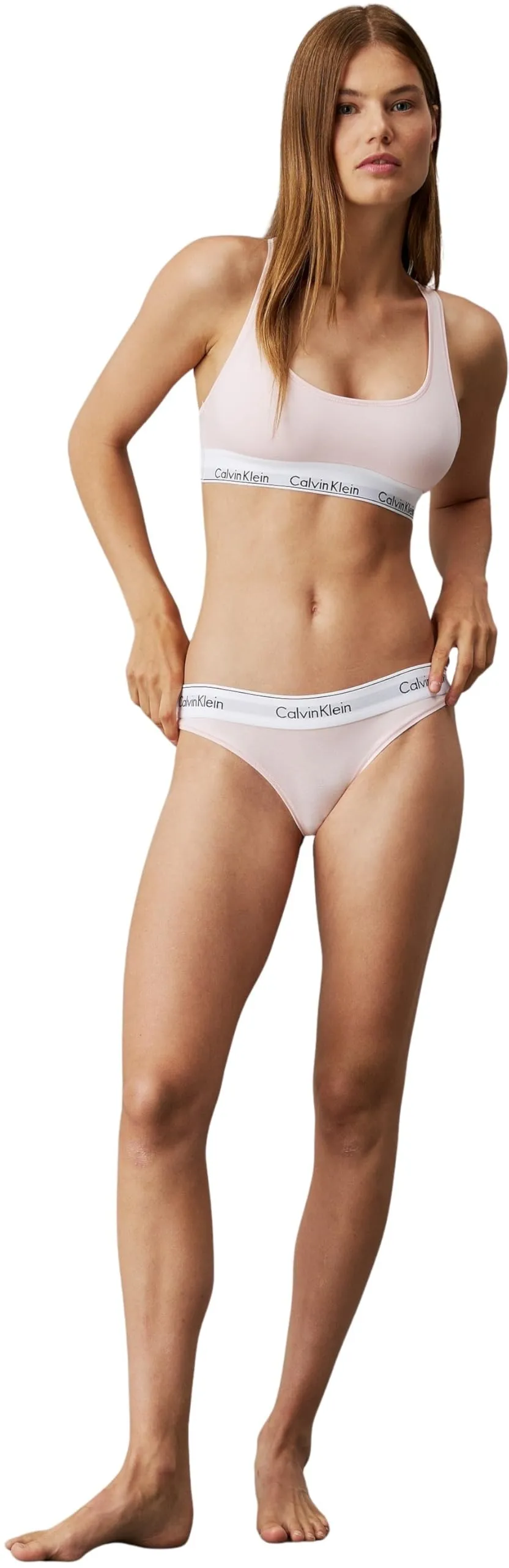 Calvin Klein Donna Reggiseno a Bralette Unlined Sportivo, Rosa (Nymphs Thigh), M - immagine 5
