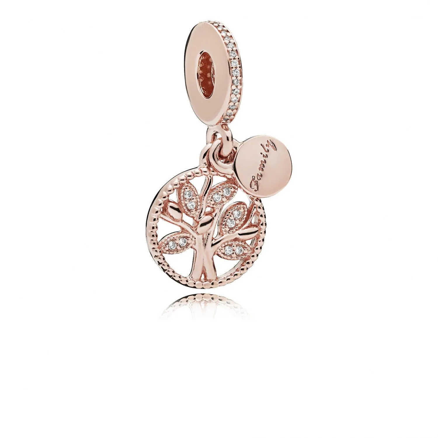 Pandora Icons Pendente Albero Genealogico in Oro Rosa 14k con Zirconia Cubica Trasparente - immagine 3