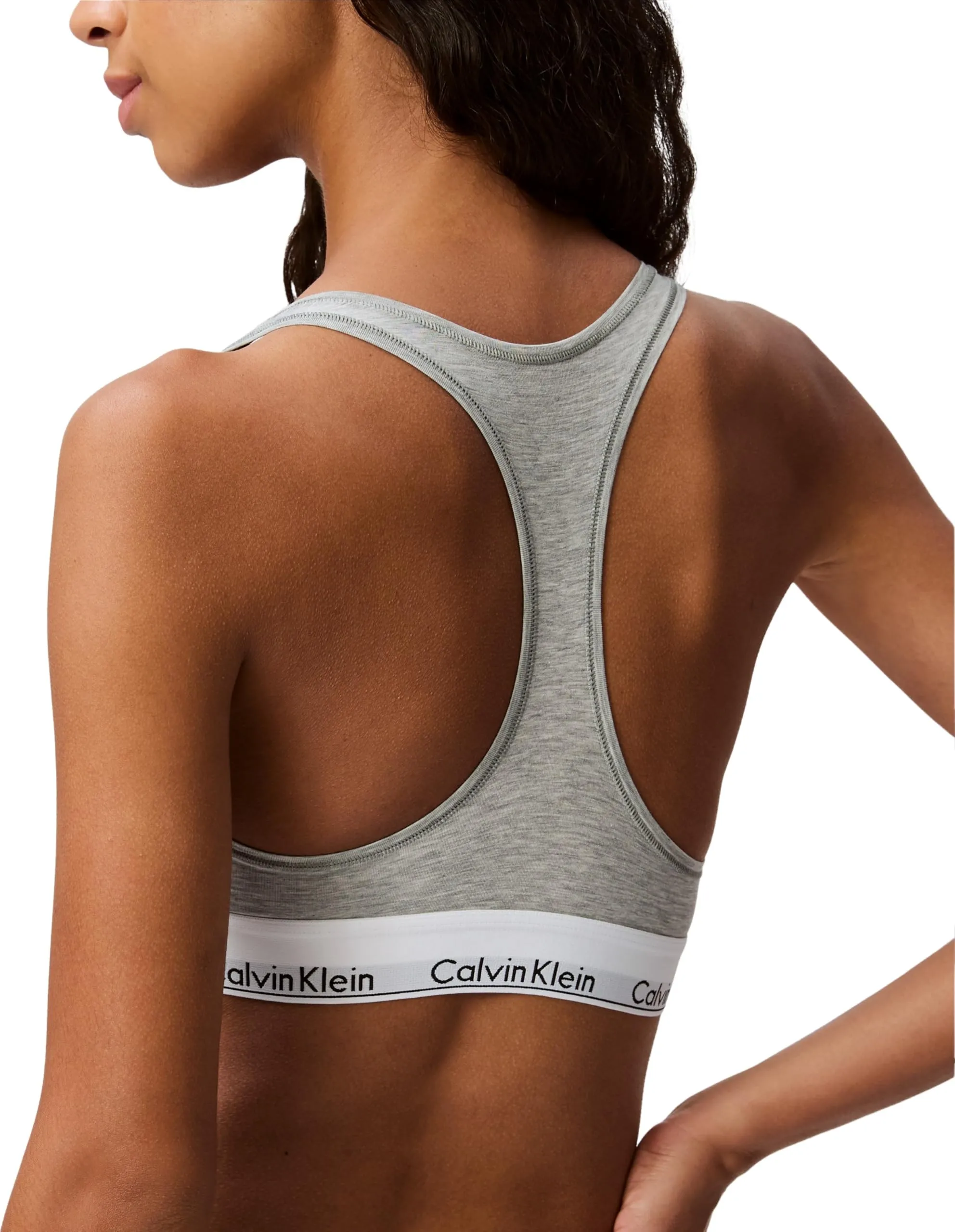 Calvin Klein Bralette Unlined Sportivo, Grigio (Grey Heather), XS - immagine 3