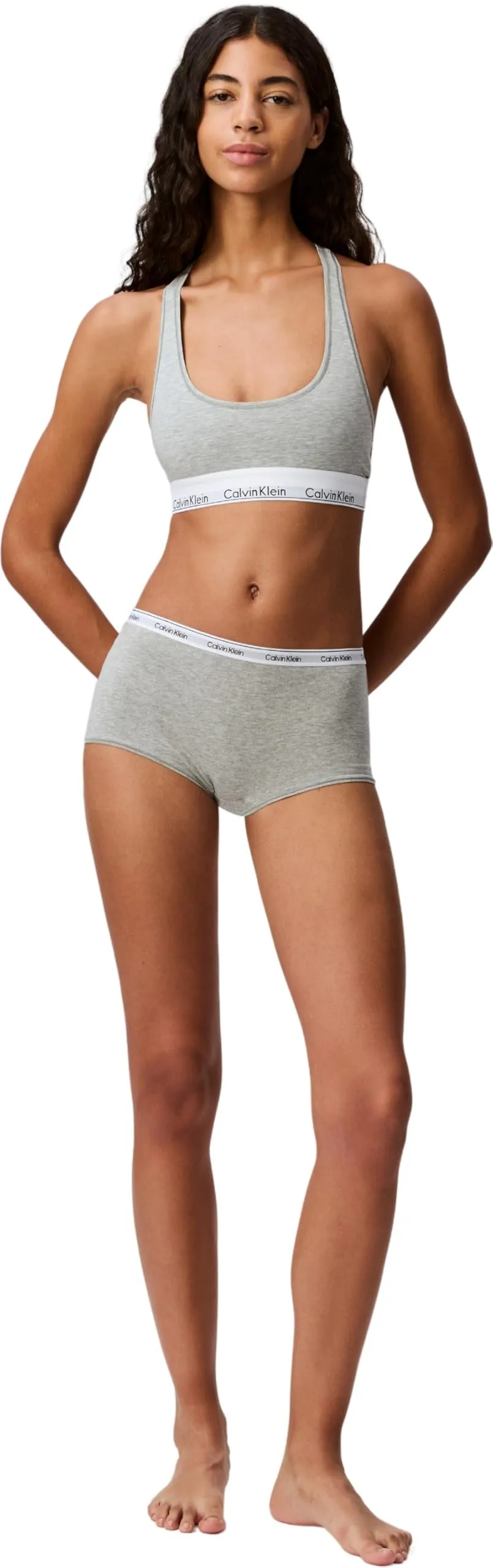Calvin Klein Bralette Unlined Sportivo, Grigio (Grey Heather), XS - immagine 4