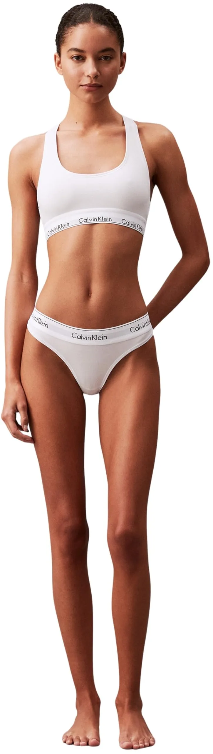 Calvin Klein Donna Reggiseno a Bralette Unlined Sportivo, Bianco, XS - immagine 5