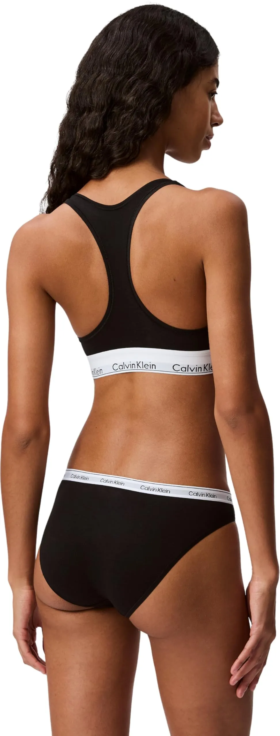 Calvin Klein Donna Reggiseno a Bralette Unlined Sportivo, Nero, L - immagine 2
