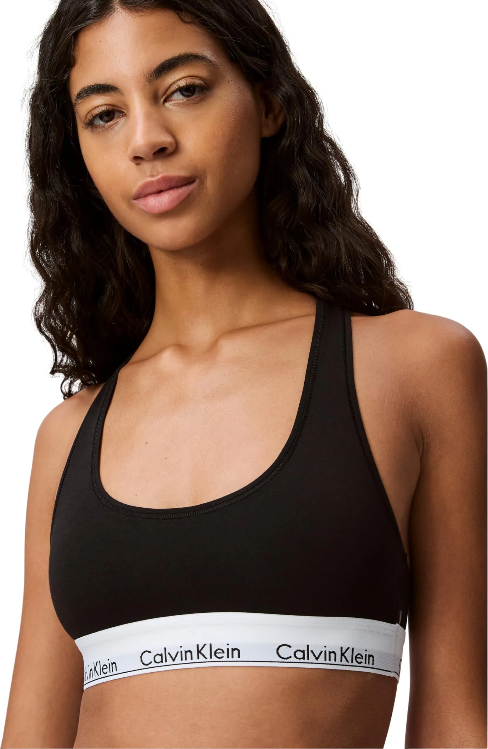Calvin Klein Donna Reggiseno a Bralette Unlined Sportivo, Nero, L - immagine 4
