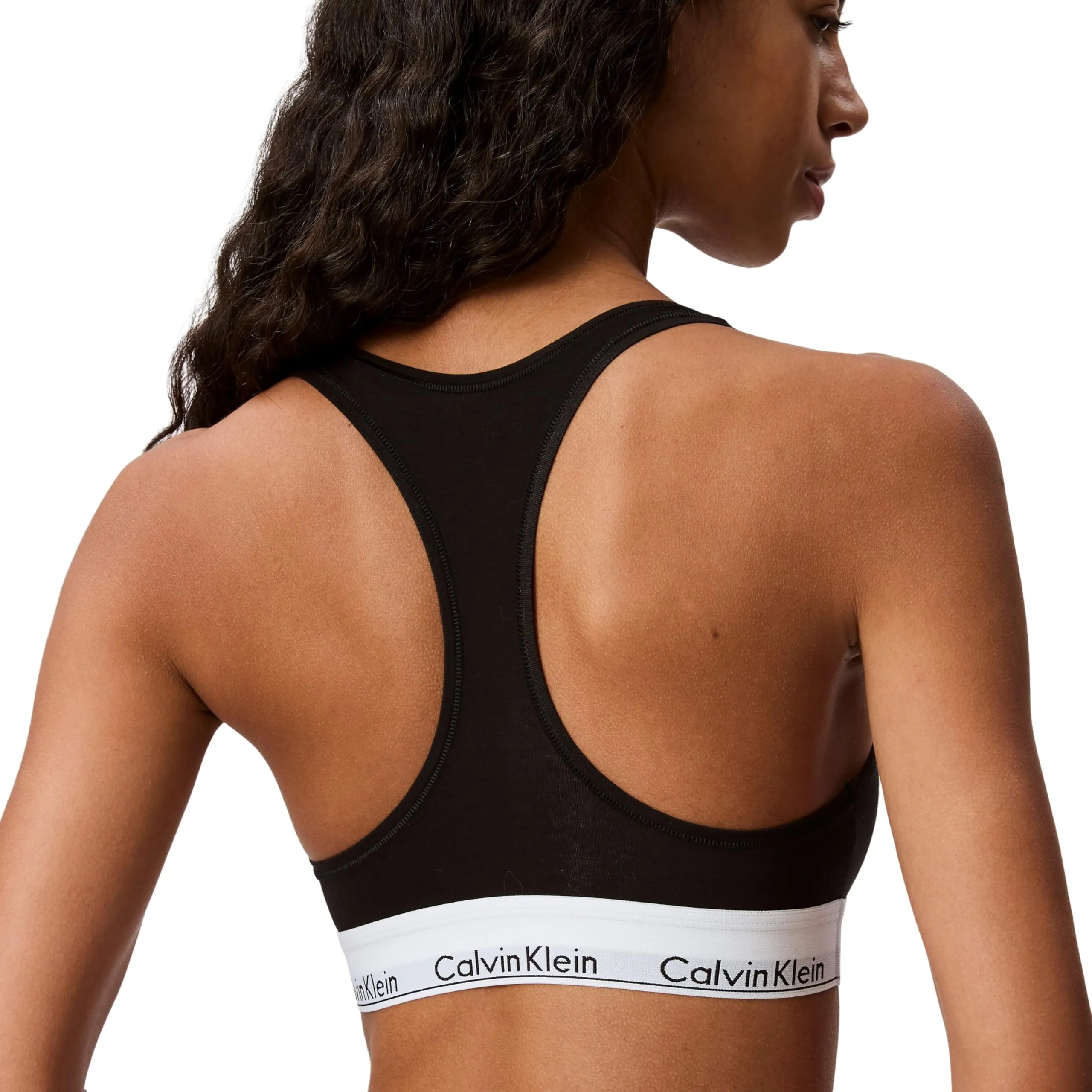 Calvin Klein Donna Reggiseno a Bralette Unlined Sportivo, Nero, L - immagine 6