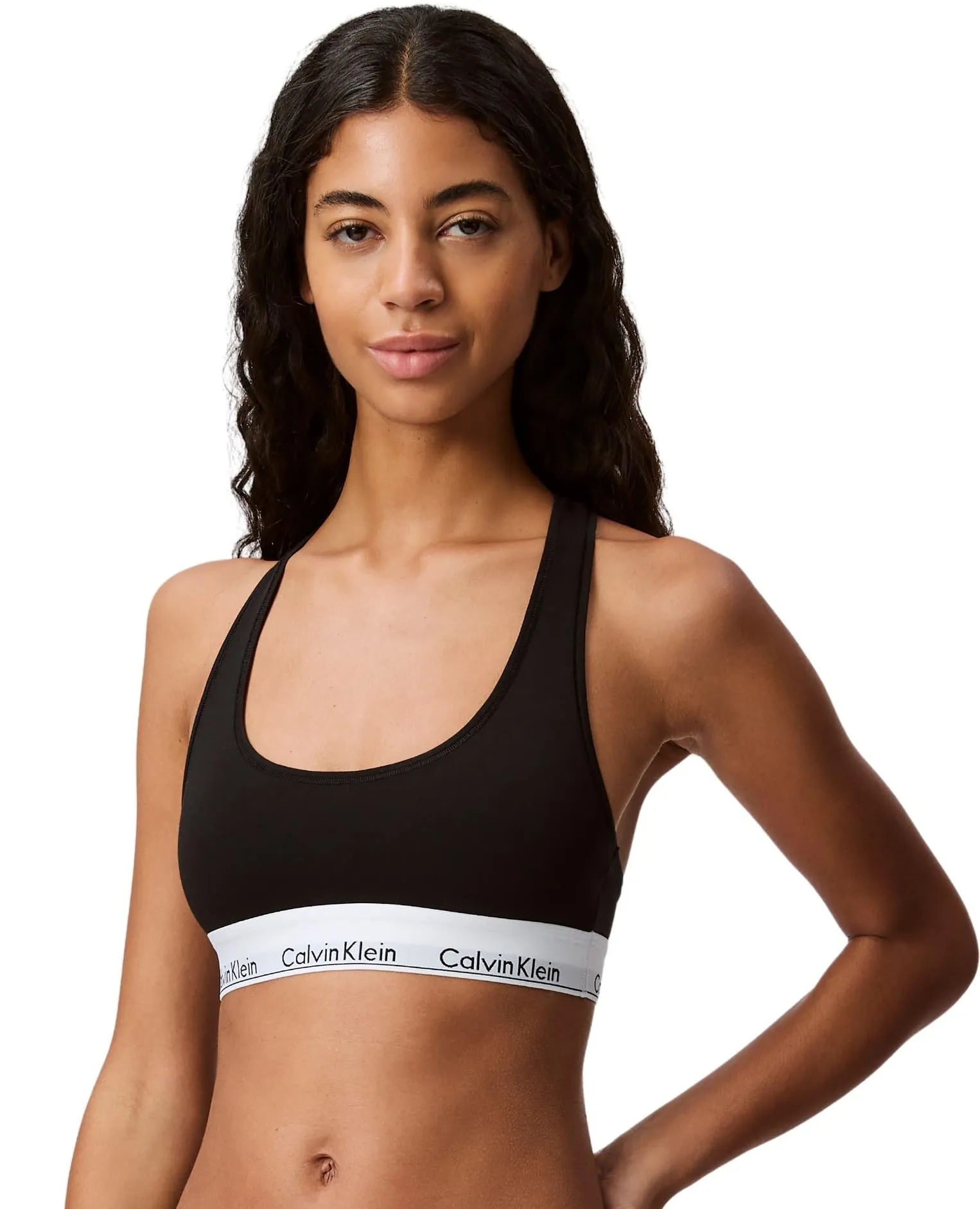 Calvin Klein Donna Reggiseno a Bralette Unlined Sportivo, Nero, M - immagine 1