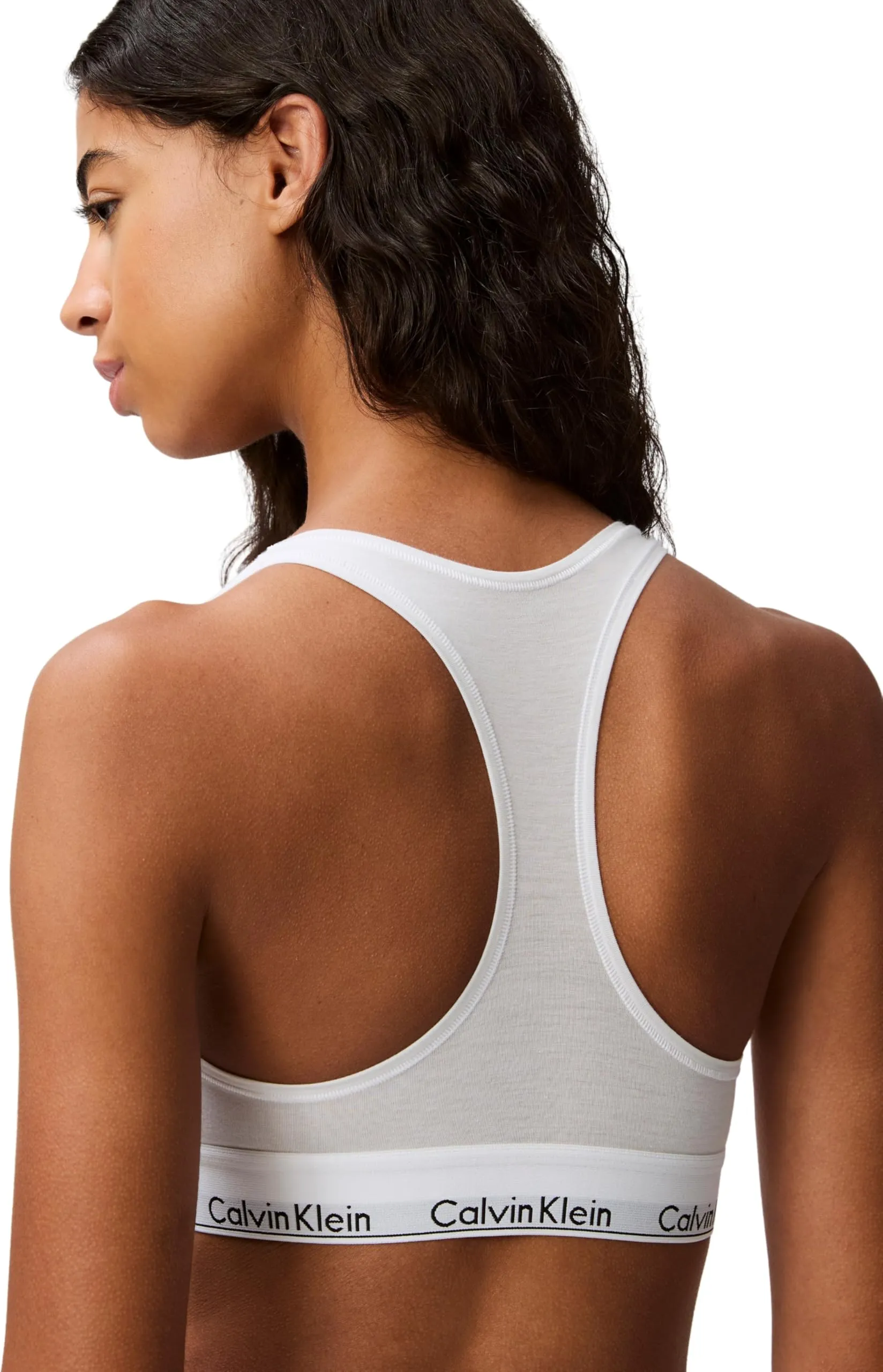 Calvin Klein Donna Reggiseno a Bralette Unlined Sportivo, Bianco, S - immagine 6