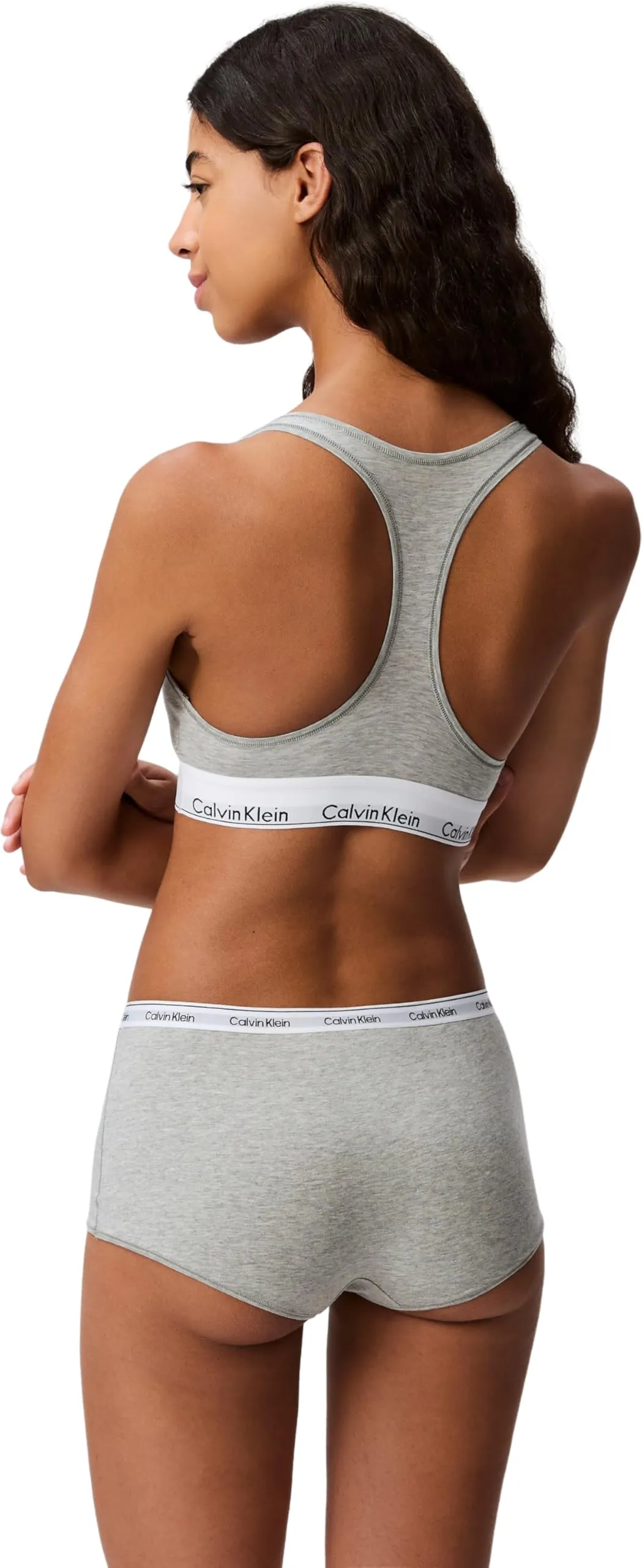 Calvin Klein Donna Reggiseno a Bralette Unlined Sportivo, Grey Heather, S - immagine 2