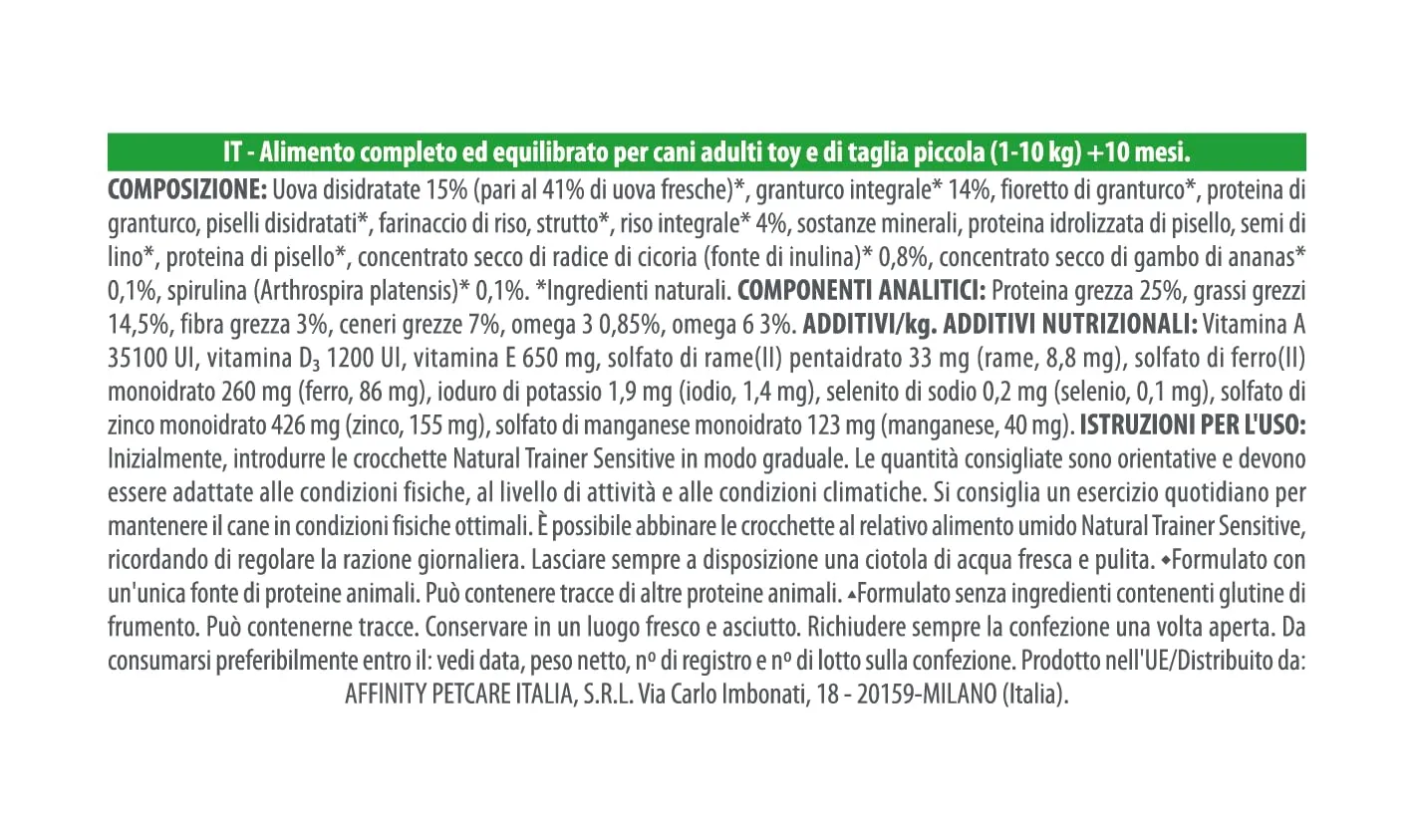 Trainer Natural Sensitive No Gluten Dog Food for Adult Small & Toy Dogs with Egg and Whole Grains, 2kg - immagine 4