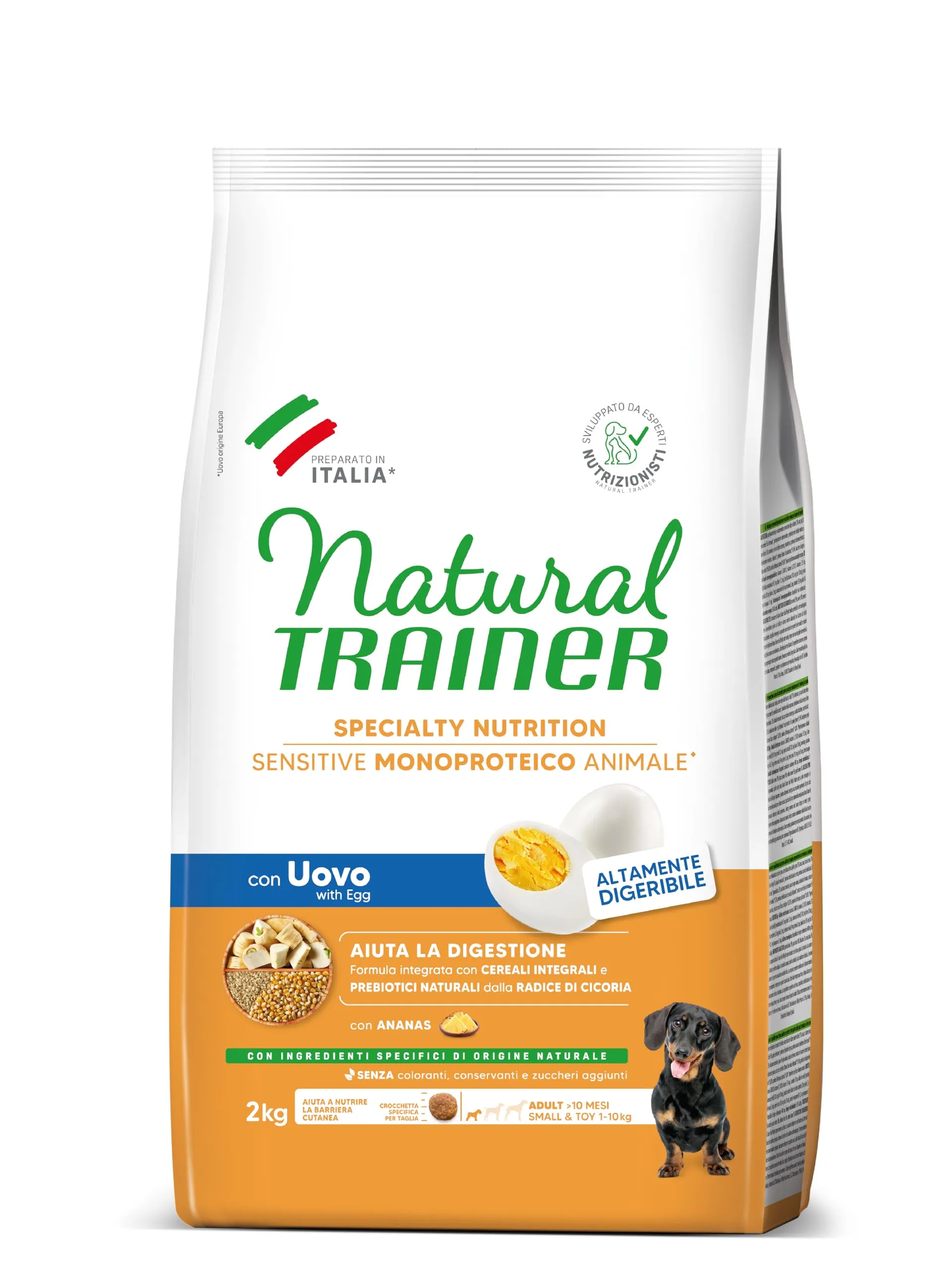 Trainer Natural Sensitive No Gluten Dog Food for Adult Small & Toy Dogs with Egg and Whole Grains, 2kg - immagine 6
