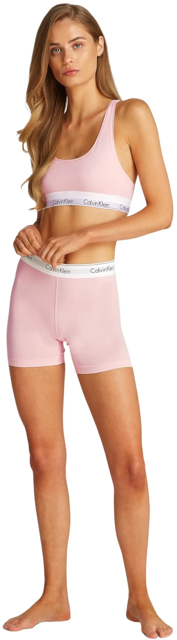 Calvin Klein Donna Reggiseno a Bralette Unlined Sportivo, Buff Pink, S - immagine 4