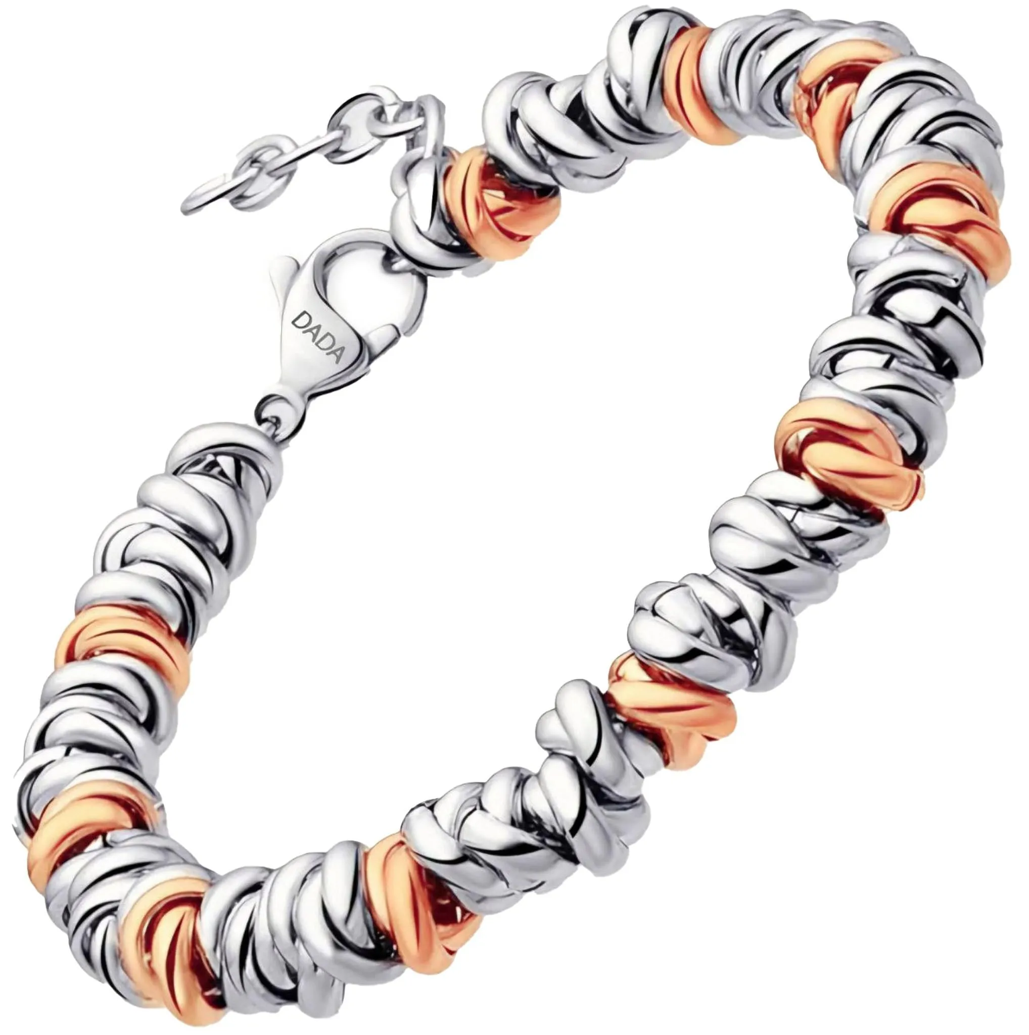Dada Gioielli Bracciale Donna Nodini Intrecciati Acciaio Oro Rosa - immagine 1