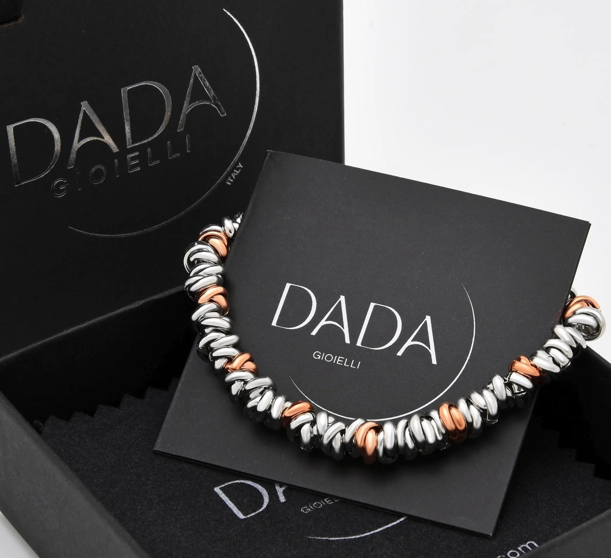 Dada Gioielli Bracciale Donna Nodini Intrecciati Acciaio Oro Rosa - immagine 3