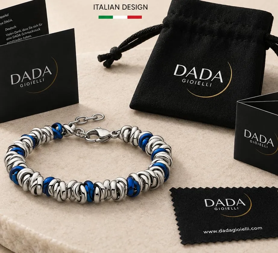 Dada Gioielli Bracciale Donna Anelli Intrecciati a Nodino in Acciaio (Set 4 colori) - immagine 3