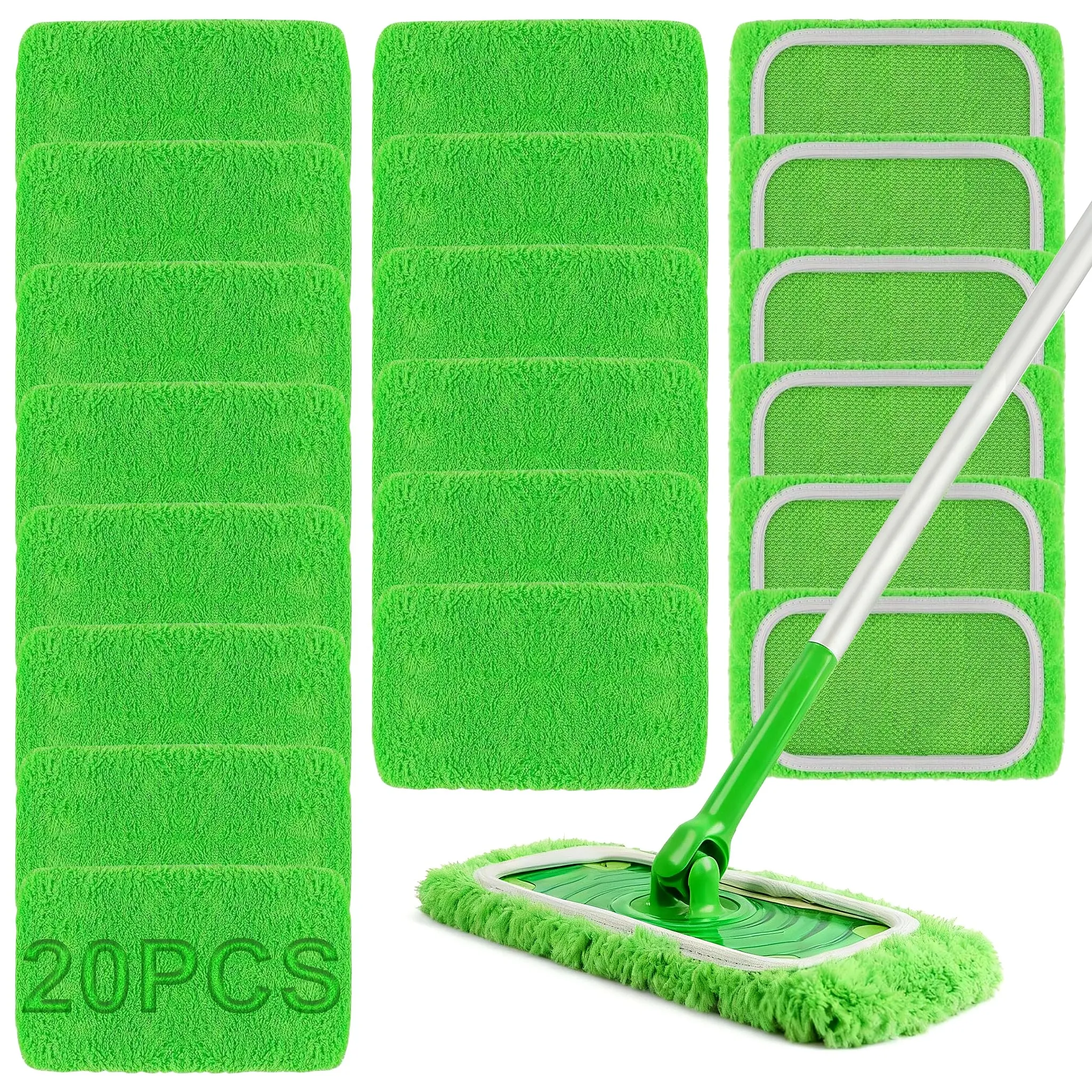 Dictien Cuffiette in Microfibra per Swiffer, 20 Pezzi, Uso Umido e Secco - immagine 1