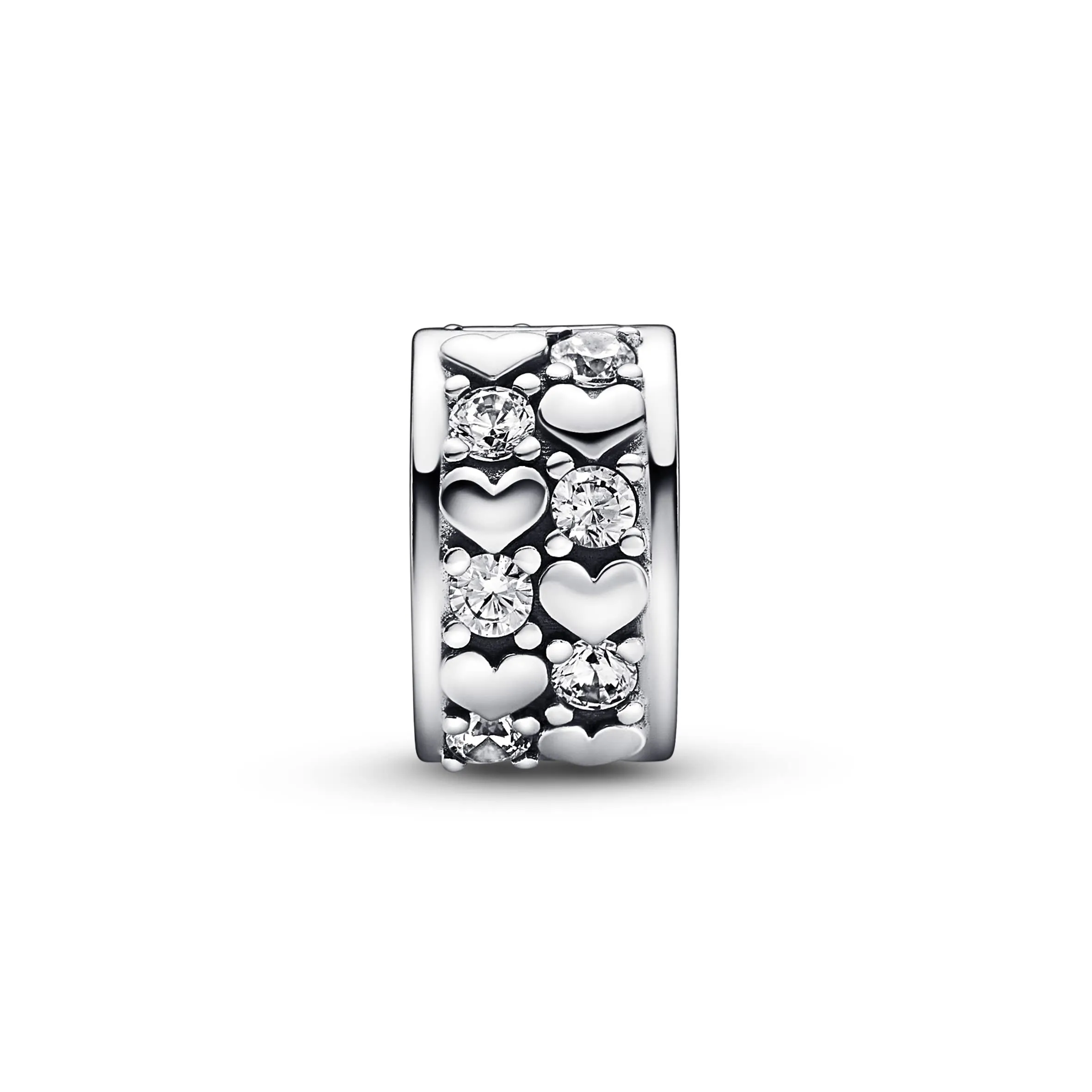 Pandora Moments Clip Cuore in Argento Sterling con Zirconia Cubica Trasparente 792235C01 - immagine 4
