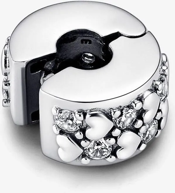 Pandora Moments Clip Cuore in Argento Sterling con Zirconia Cubica Trasparente 792235C01 - immagine 5