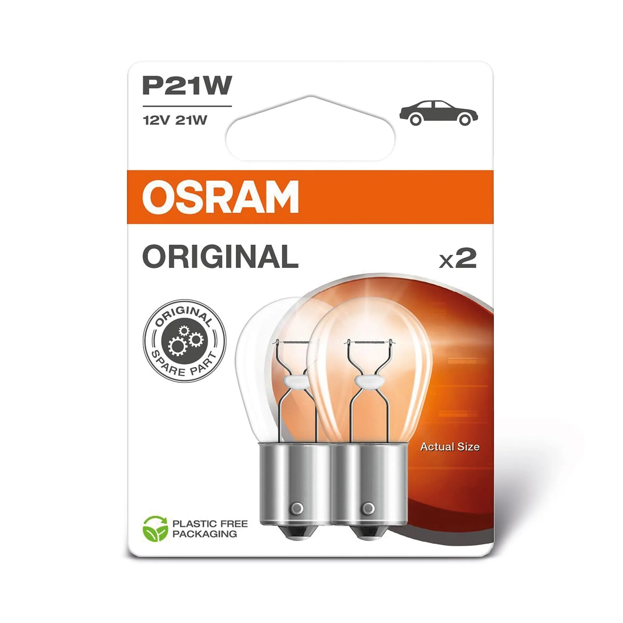 Osram Original Line 12V P21W Signal Lamp Metal Base (2 Lamps) - immagine 1