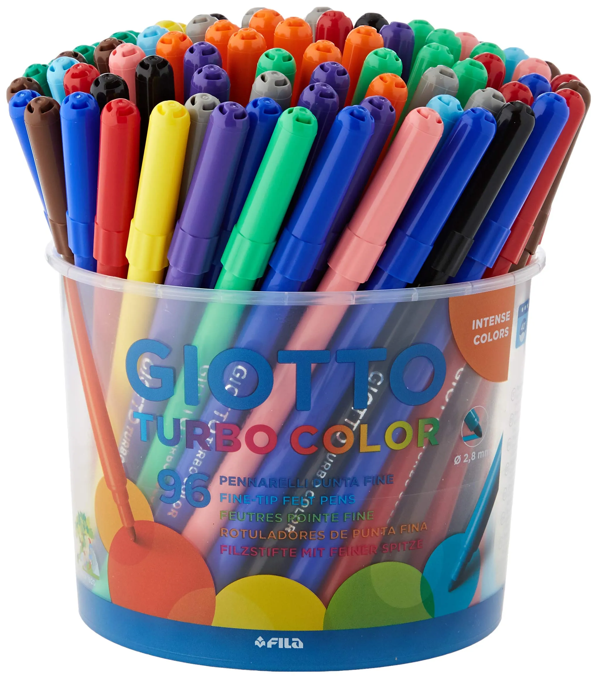 Giotto Turbo Color Pennarelli a Punta Fine, 2.8 mm, 96 pezzi - immagine 1