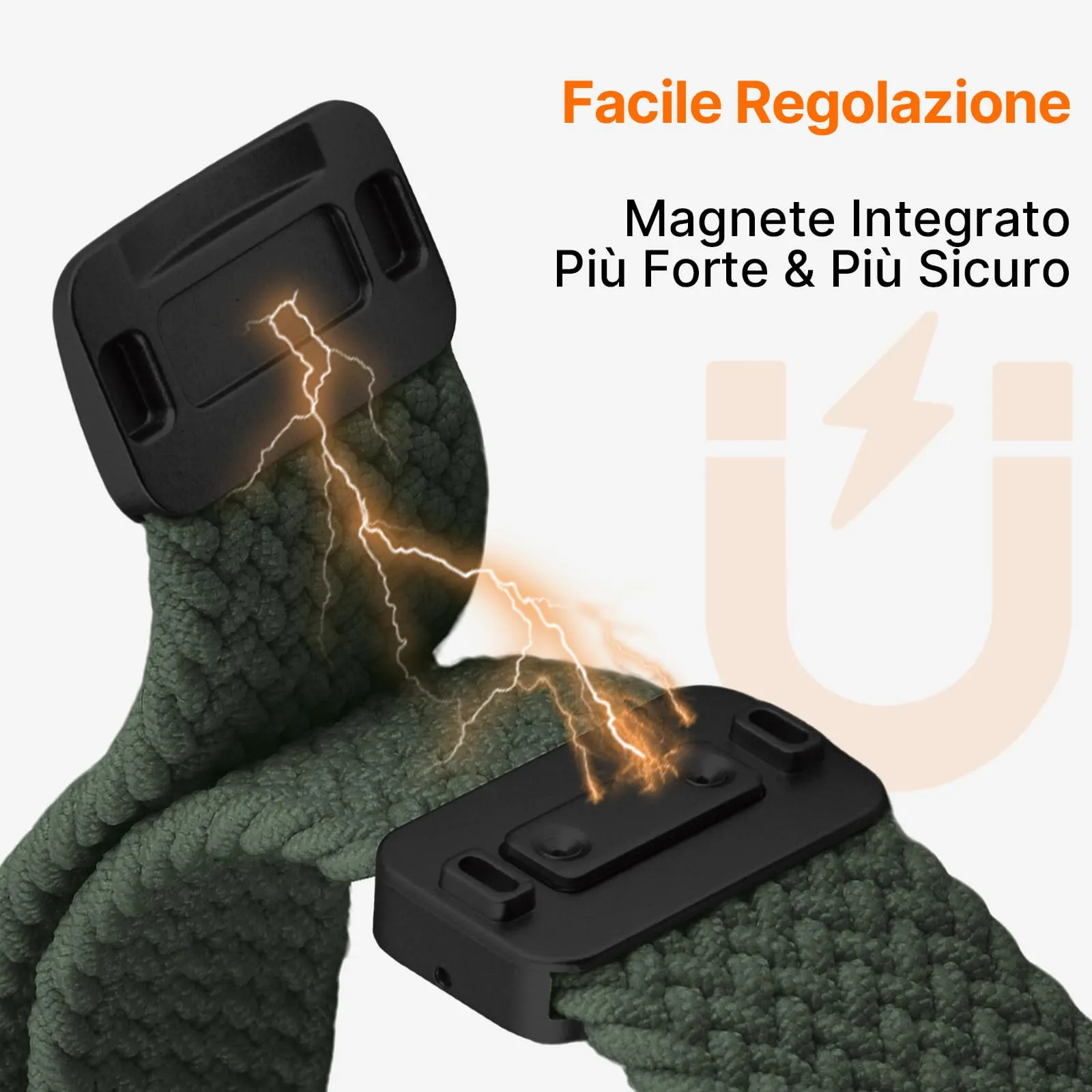 Fullmosa Cinturino in Nylon 22mm per Smartwatch e Orologi, Sgancio Rapido Magnetico - immagine 2