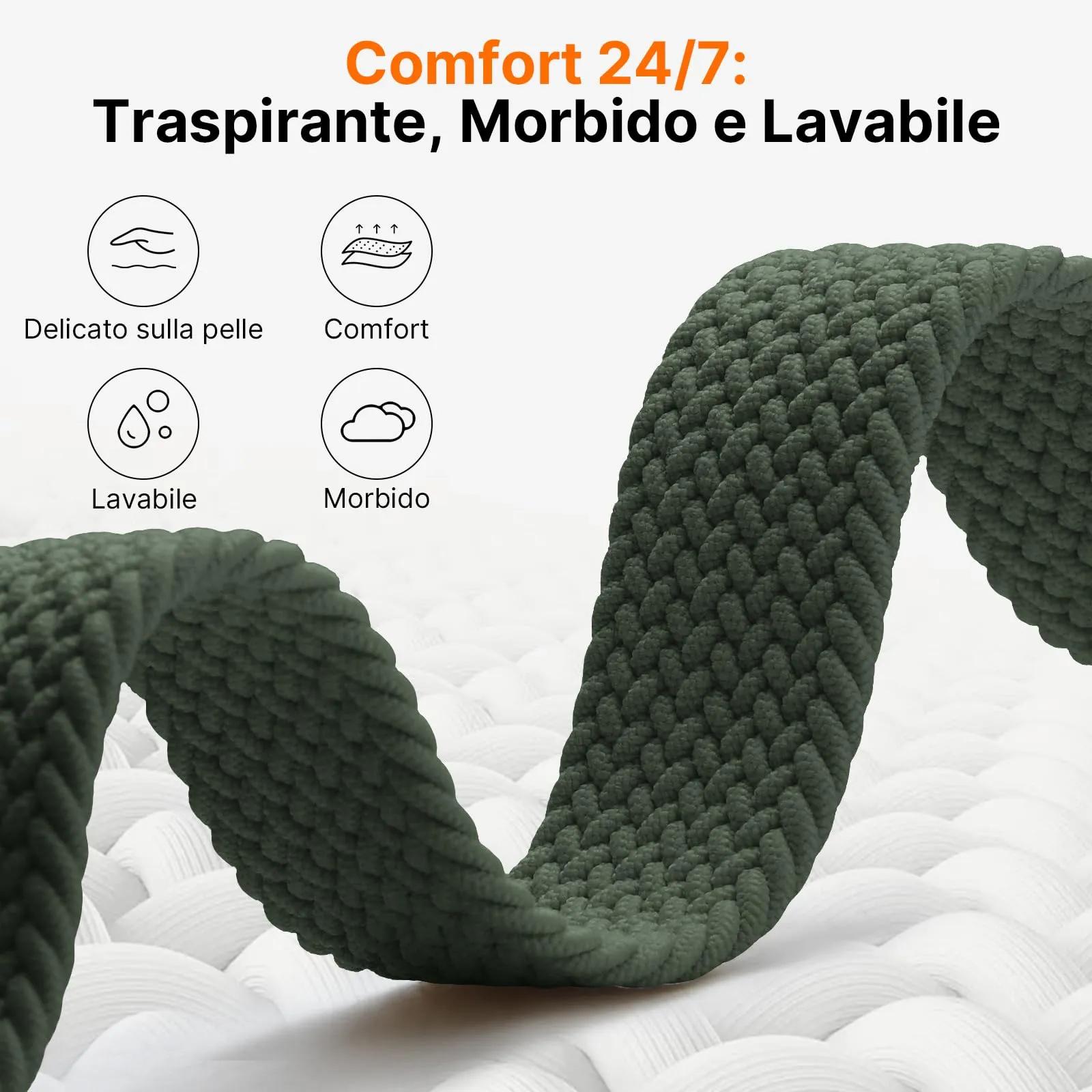 Fullmosa Cinturino in Nylon 22mm per Smartwatch e Orologi, Sgancio Rapido Magnetico - immagine 3