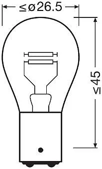 Osram Original Line 12V P21/5W Signal Lamp, Metal Base (2 Lamps) - immagine 2