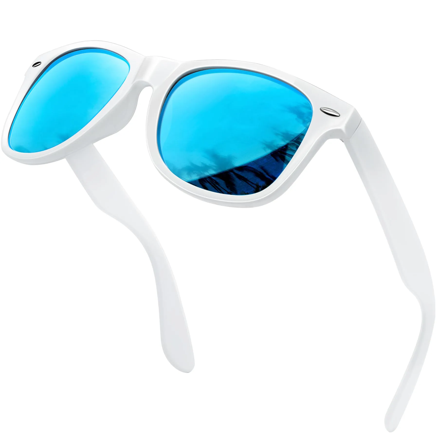 KANASTAL Occhiali da Sole Polarizzati UV400 Blu Specchio Bianchi - immagine 1