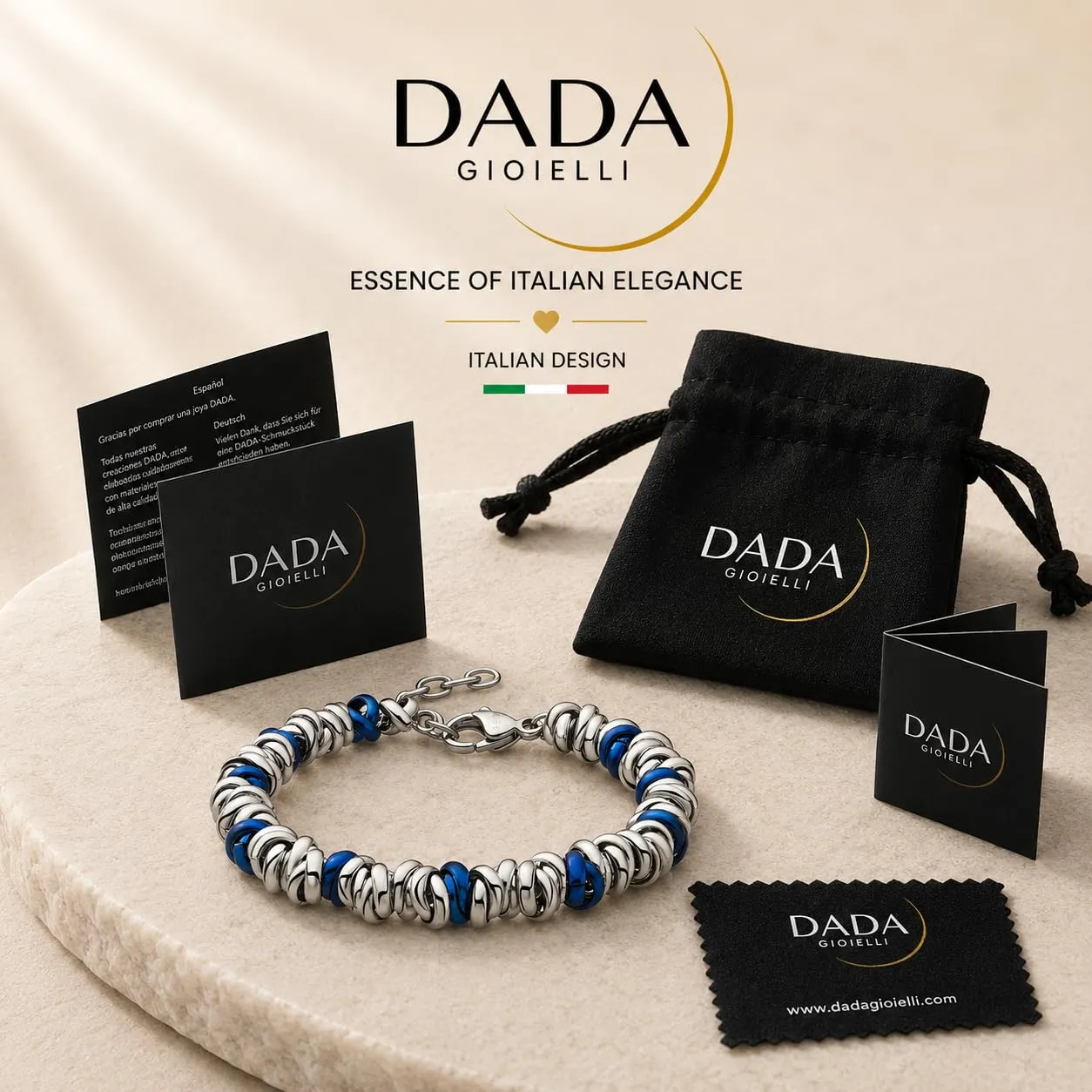 Dada Gioielli Bracciale Donna Nodini Intrecciati Acciaio Blu - immagine 5